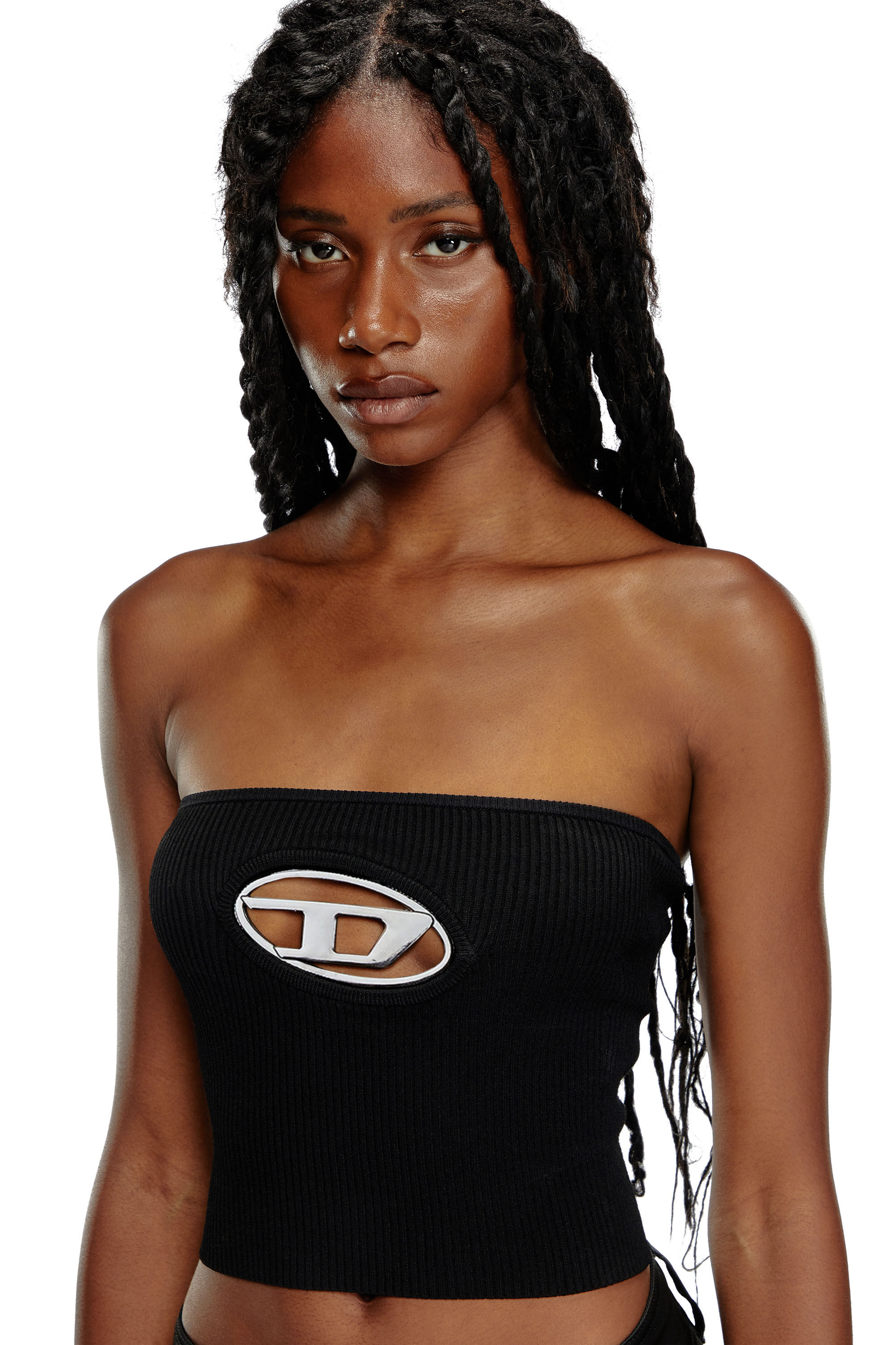 M CLARKSVILLE Donna top a fascia con placca logo D Diesel