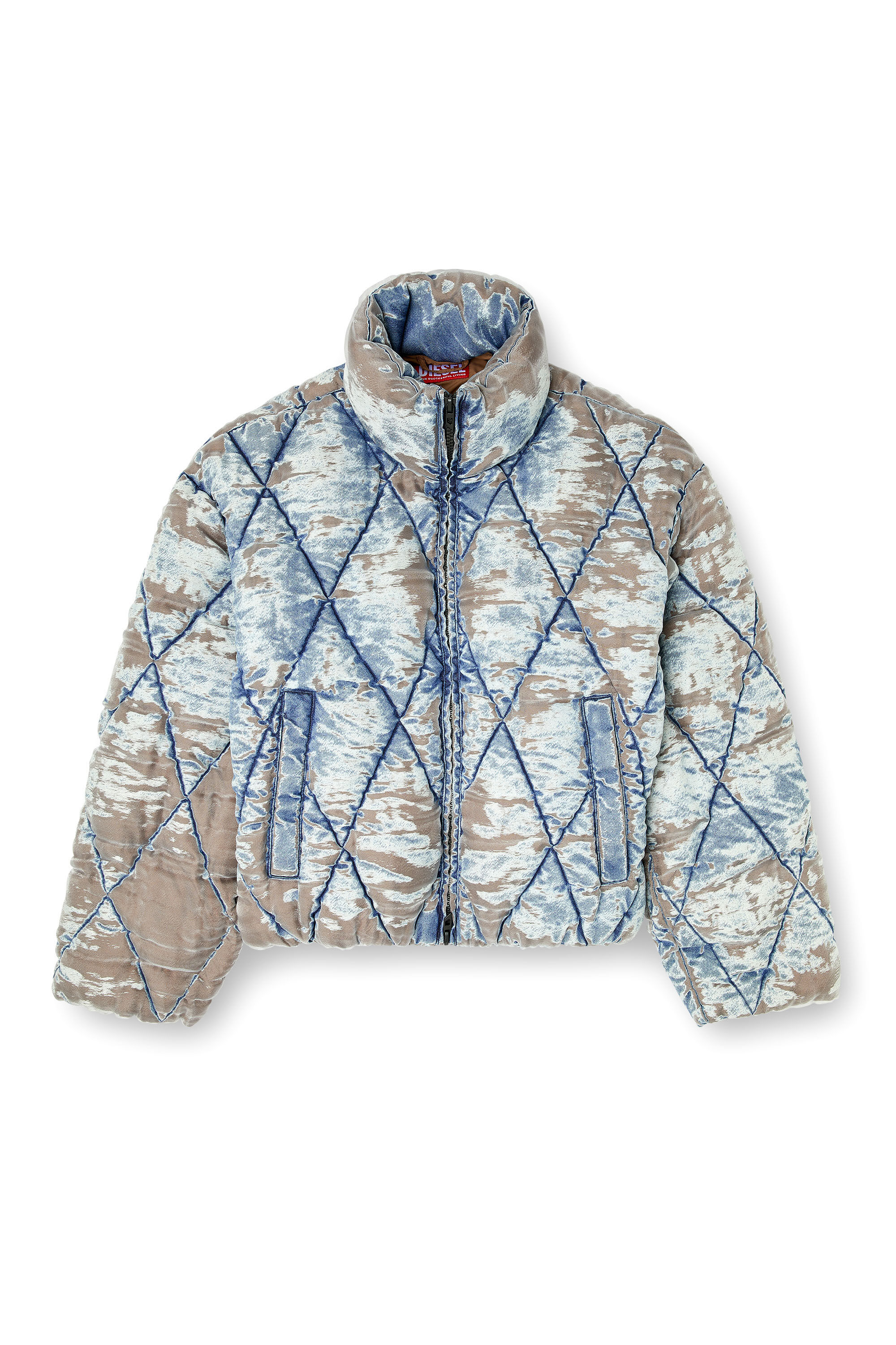 Diesel - W-KONS, Piumino trapuntato con motivo a rombi dévoré Uomo in ToBeDefined - 2