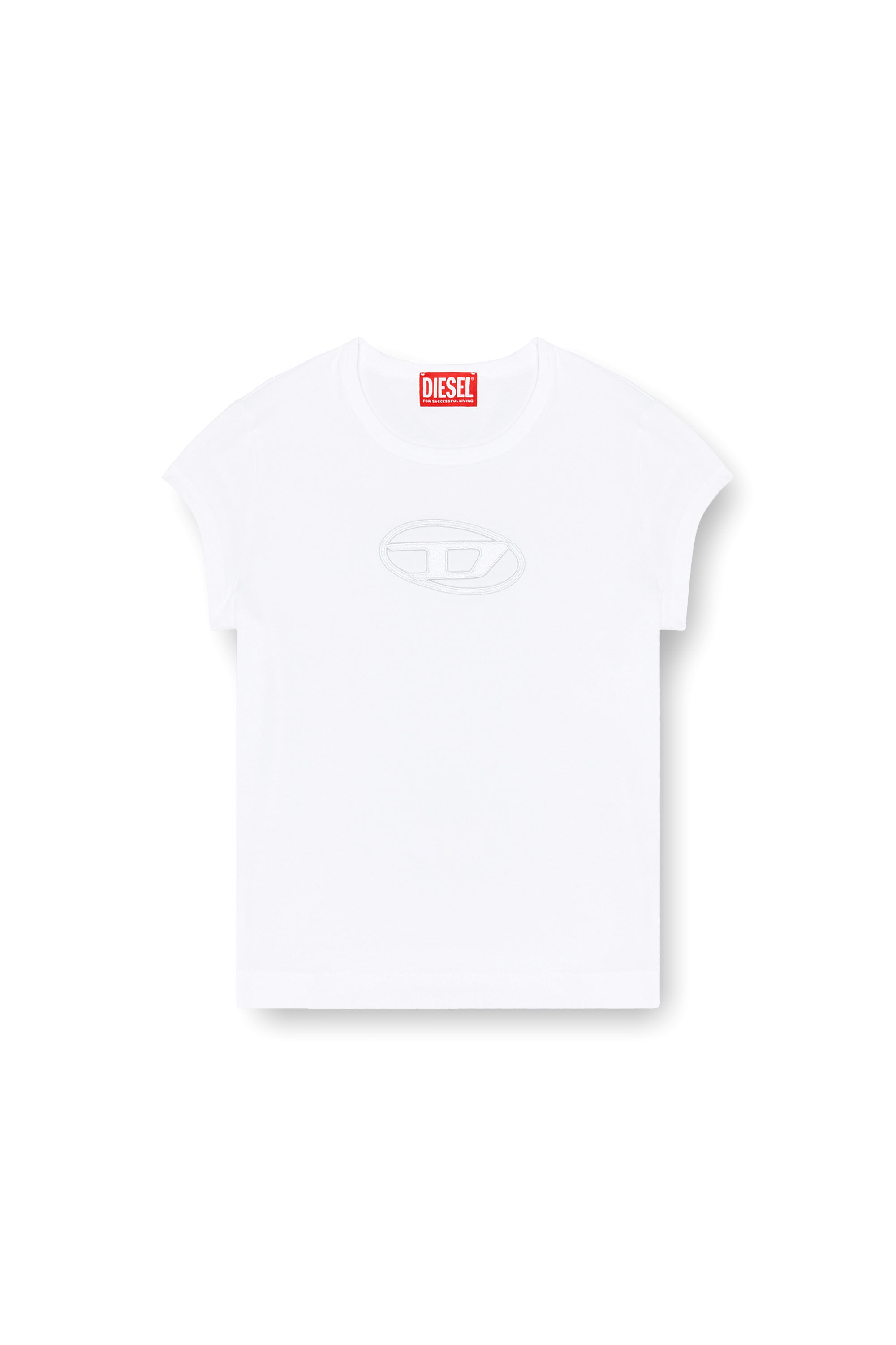 T ANGIE Donna T shirt in cotone con logo D cut out Diesel