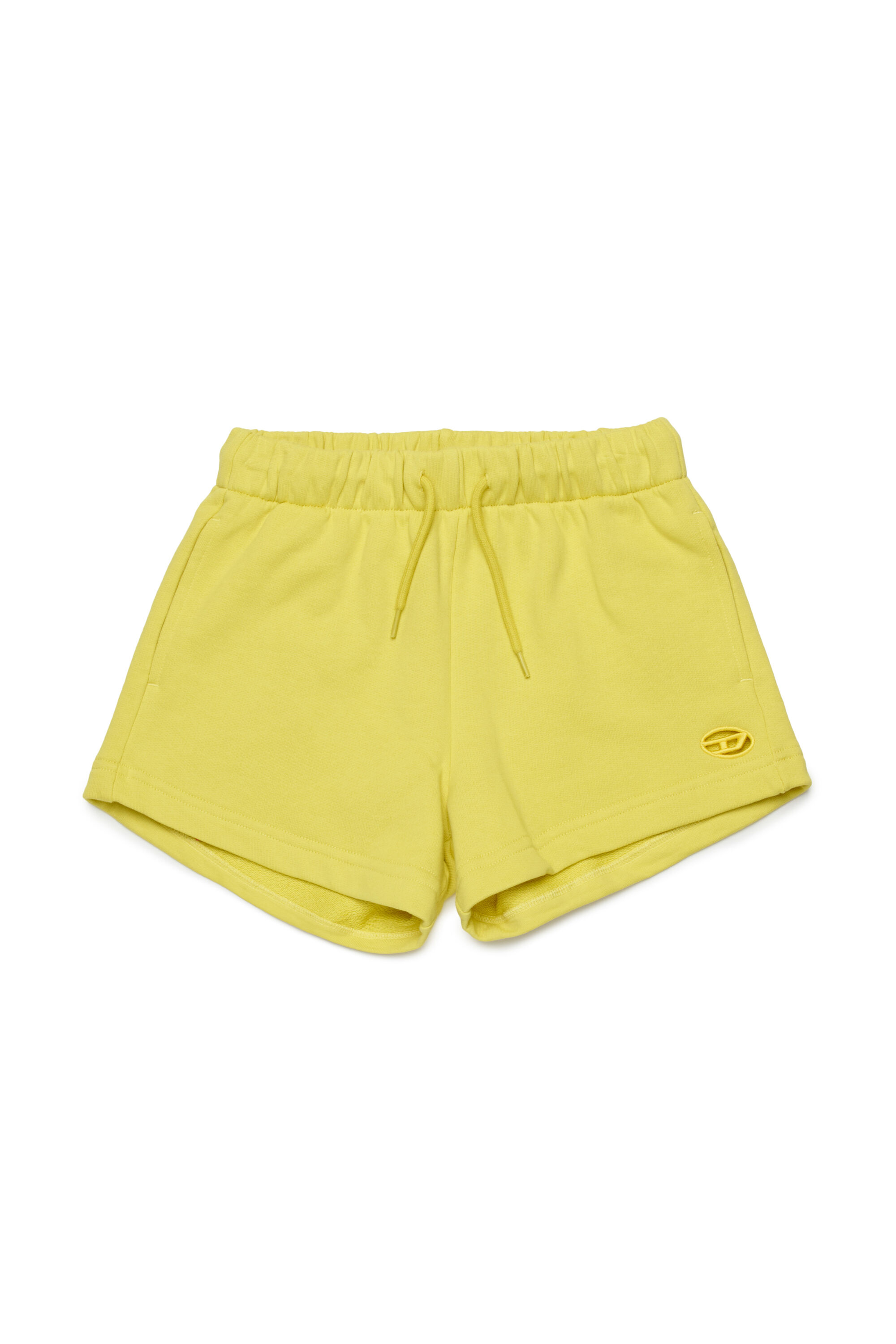 Diesel - PAGL, Shorts sportivi con logo Oval D cut-out Donna in Giallo - 1