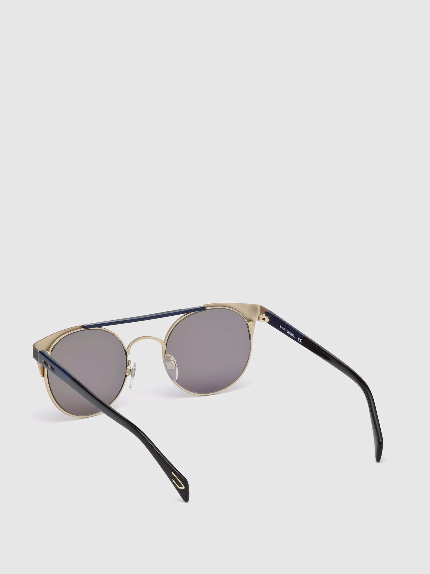 Diesel - DL0218, Occhiali in metallo con forma panto Unisex in Nero - 2
