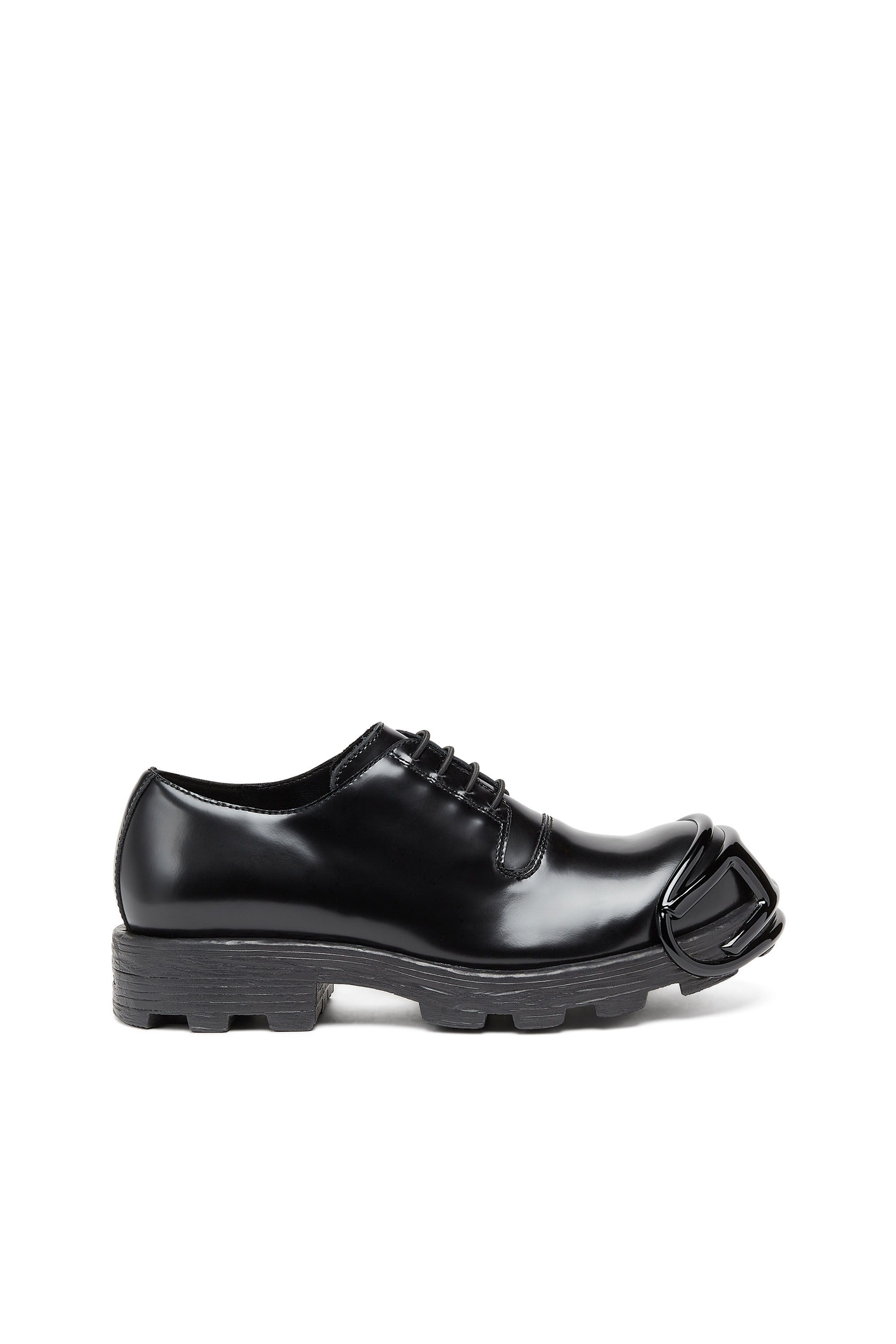 D Hammer Scarpe lace up in pelle con puntale oval D Uomo Nero Diesel