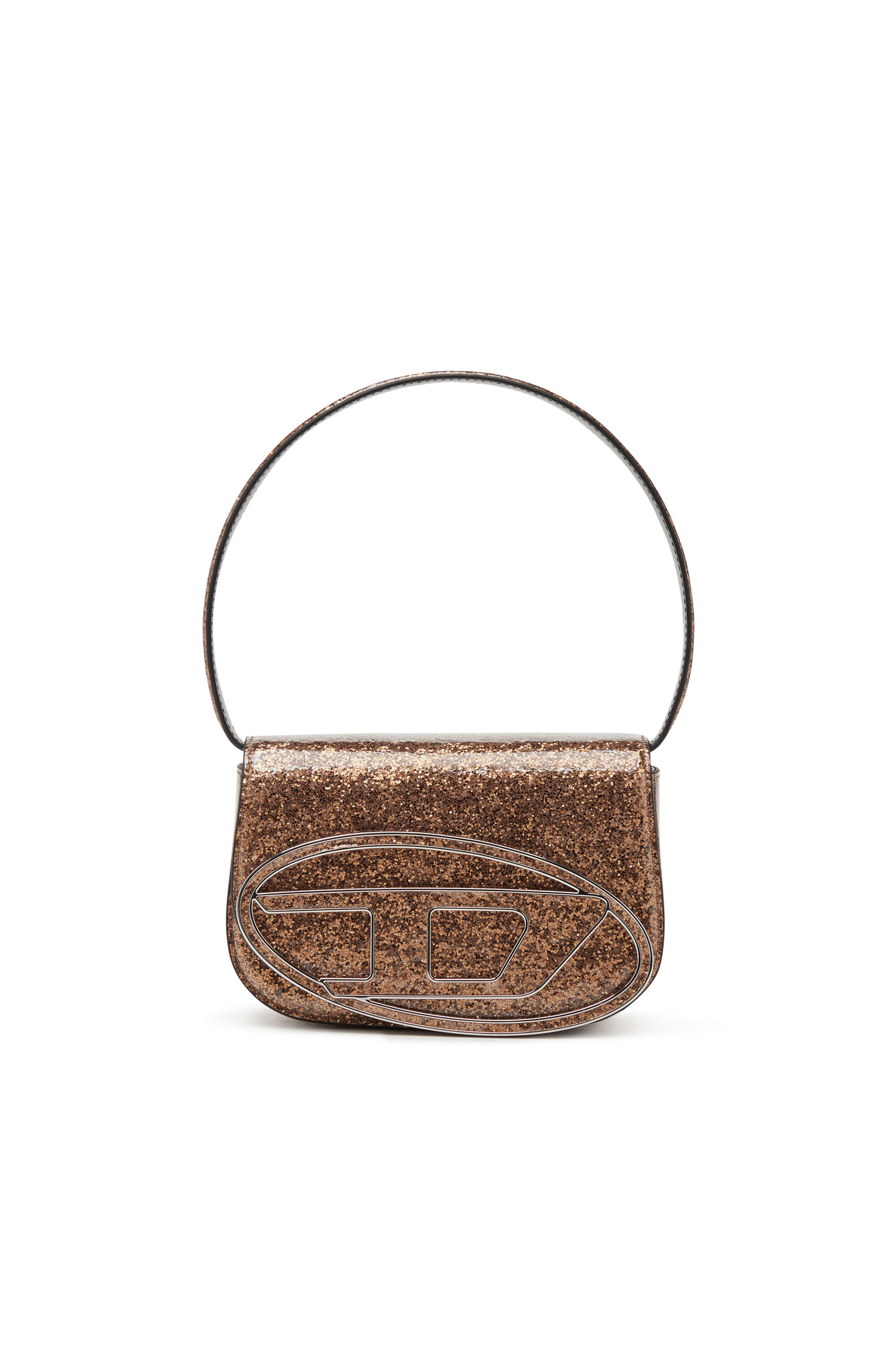 Diesel - 1DR, 1DR-Iconica borsa a spalla con macro glitter Donna in Marrone - 1