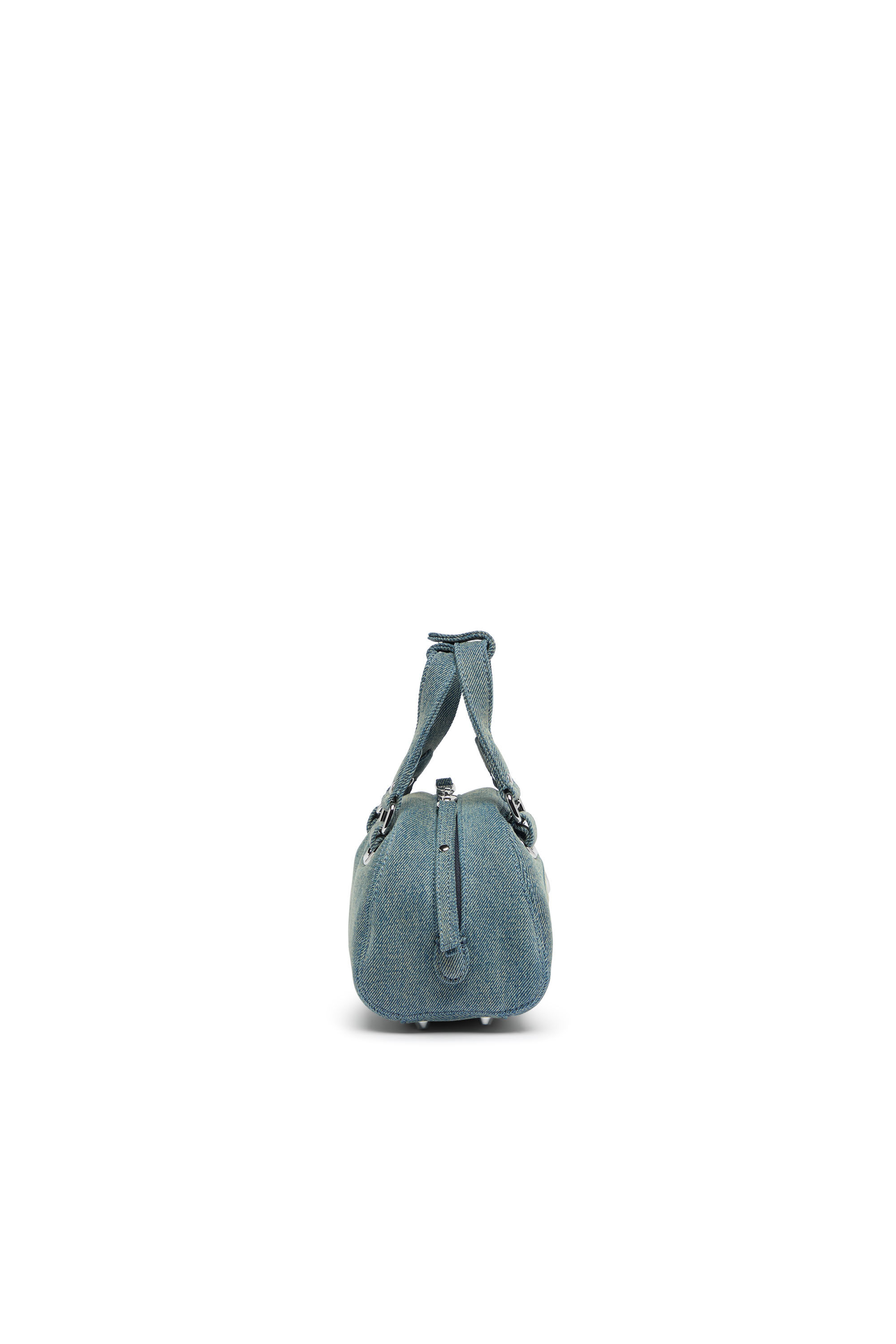 Diesel - 1DR DOME SOFT CROSSBODY, Unisex's 1DR Dome-Small bowling bag in denim with Oval D logo in Light Blue - 4