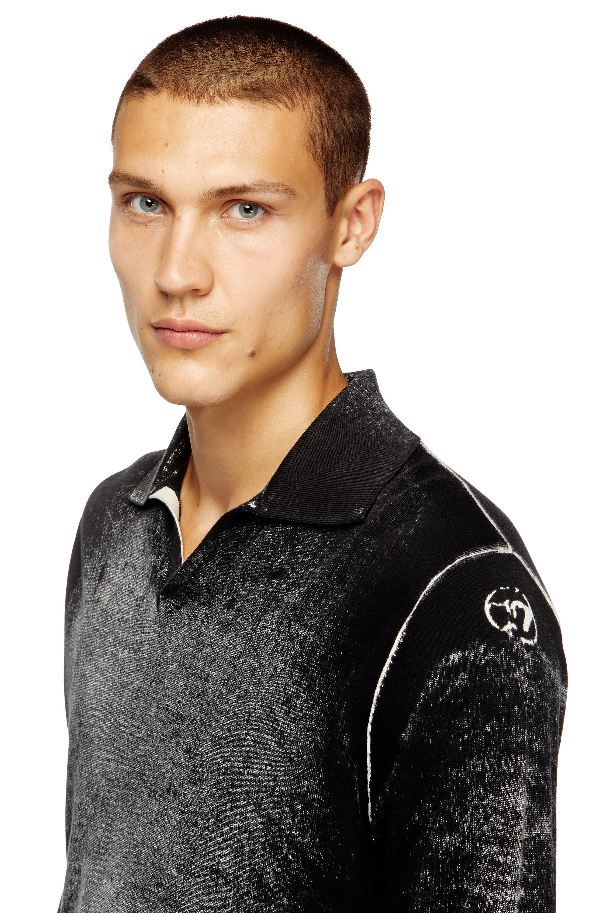 Diesel - K-LORENZO, Maglia polo stampata al contrario Uomo in Nero - 5