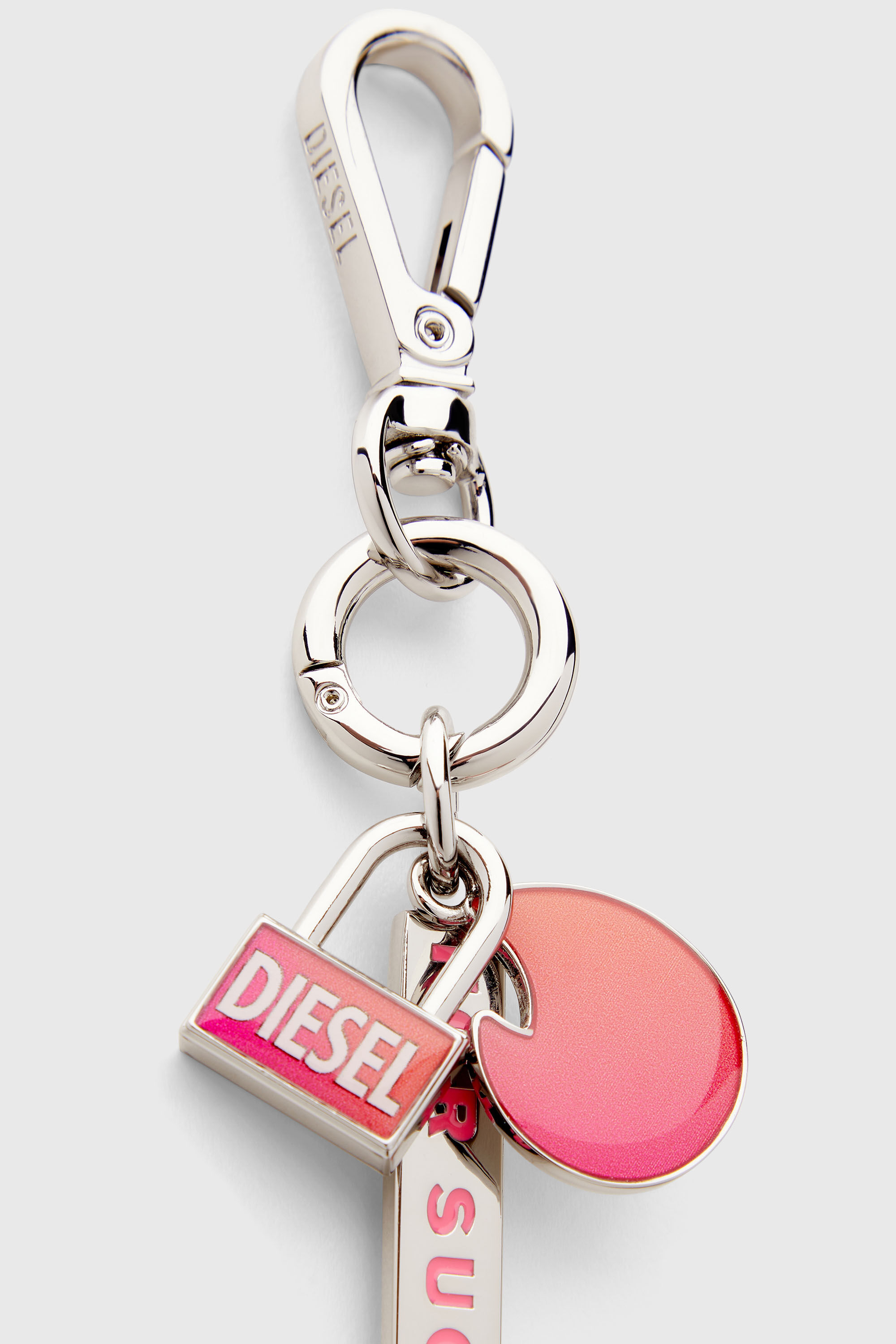 Diesel - TINDER CHARM, Portachiavi metallico degrad&eacute; Unisex in Argento - 3