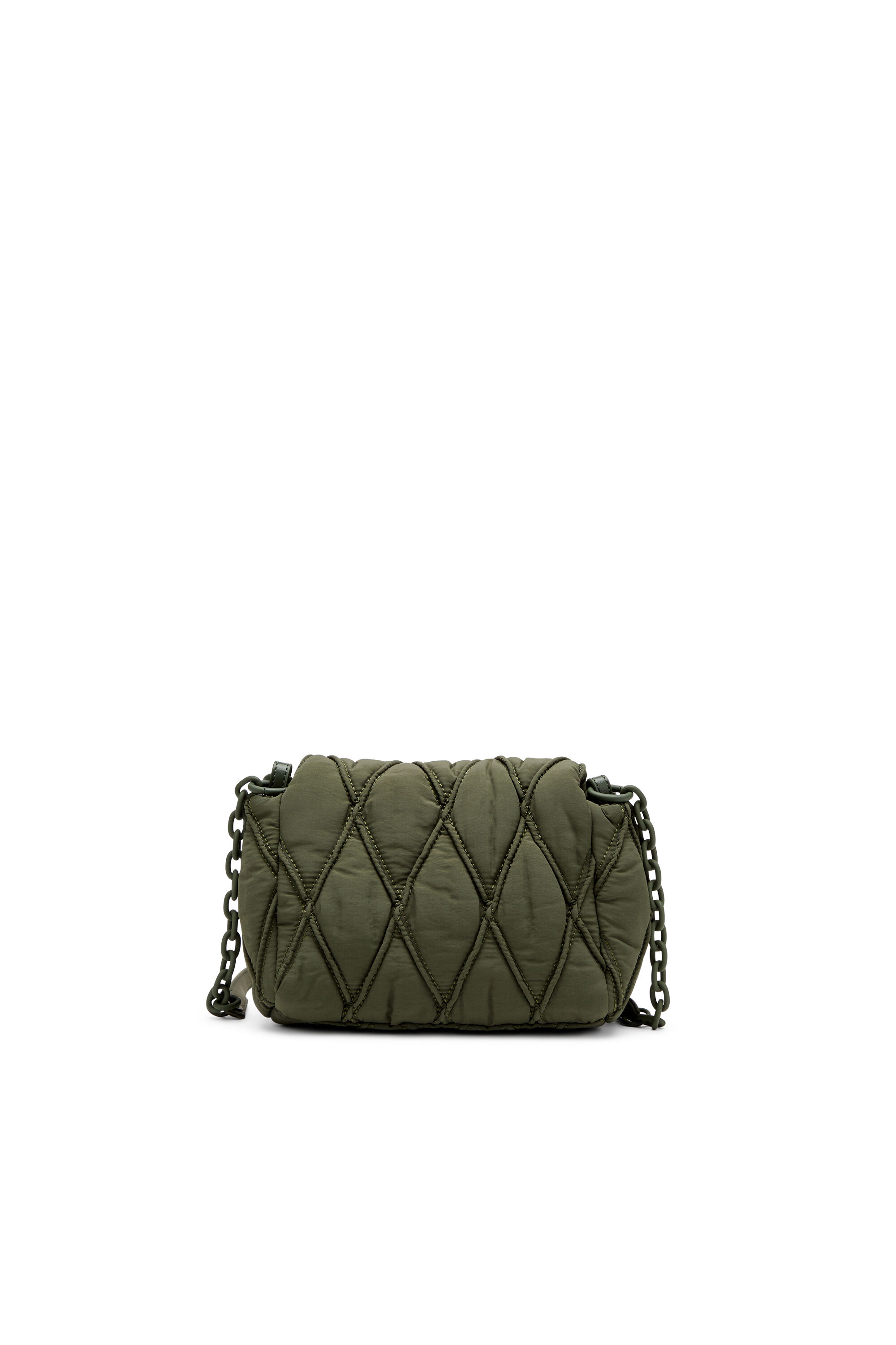 Diesel - CHARM-D SHOULDER S, Woman's Charm-D S-Small shoulder bag in quilted nylon in Dark Green - 3