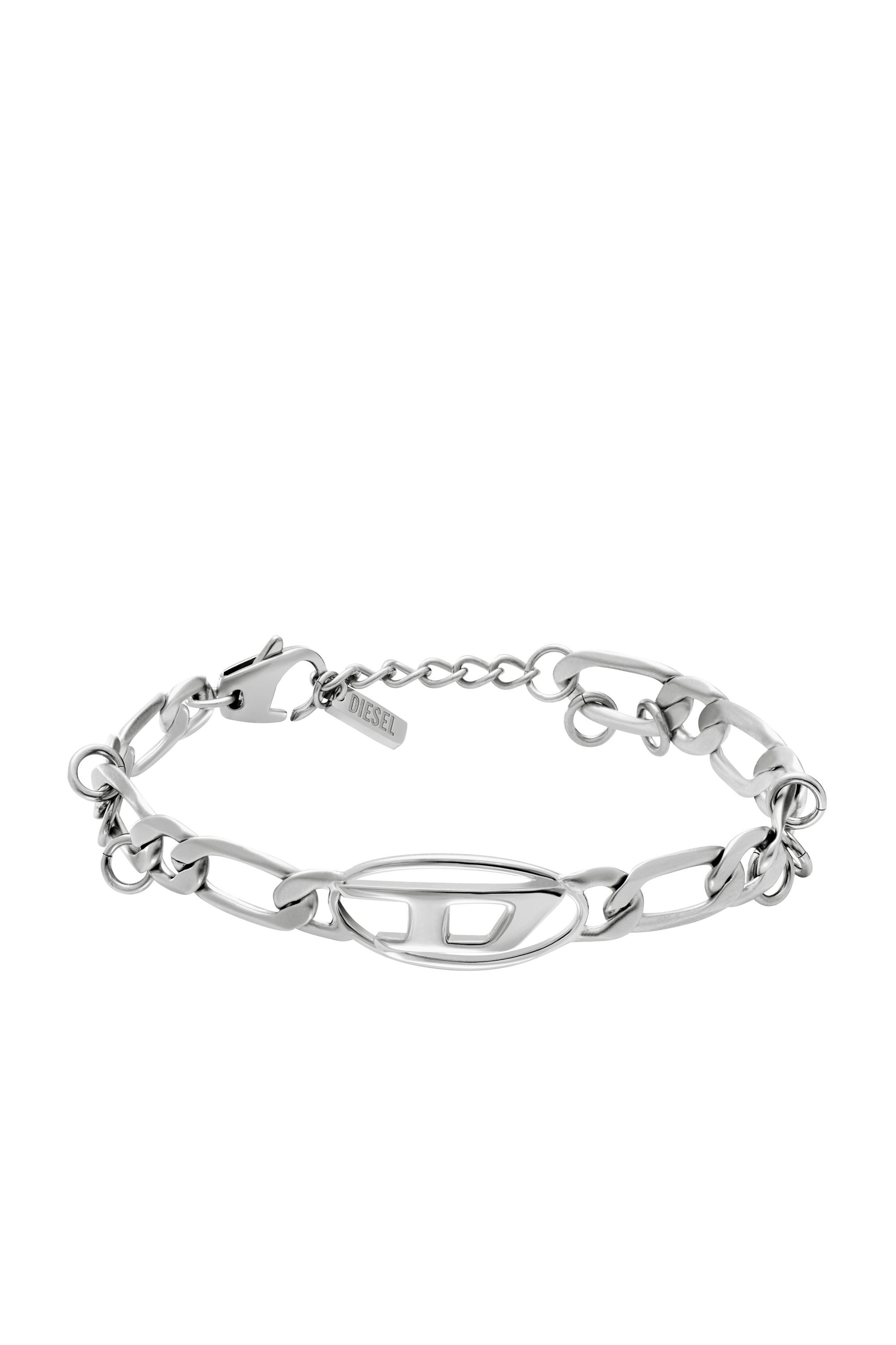 Diesel - DX1599040, Bracciale a catena in acciaio inox e ottone Unisex in Argento - 1