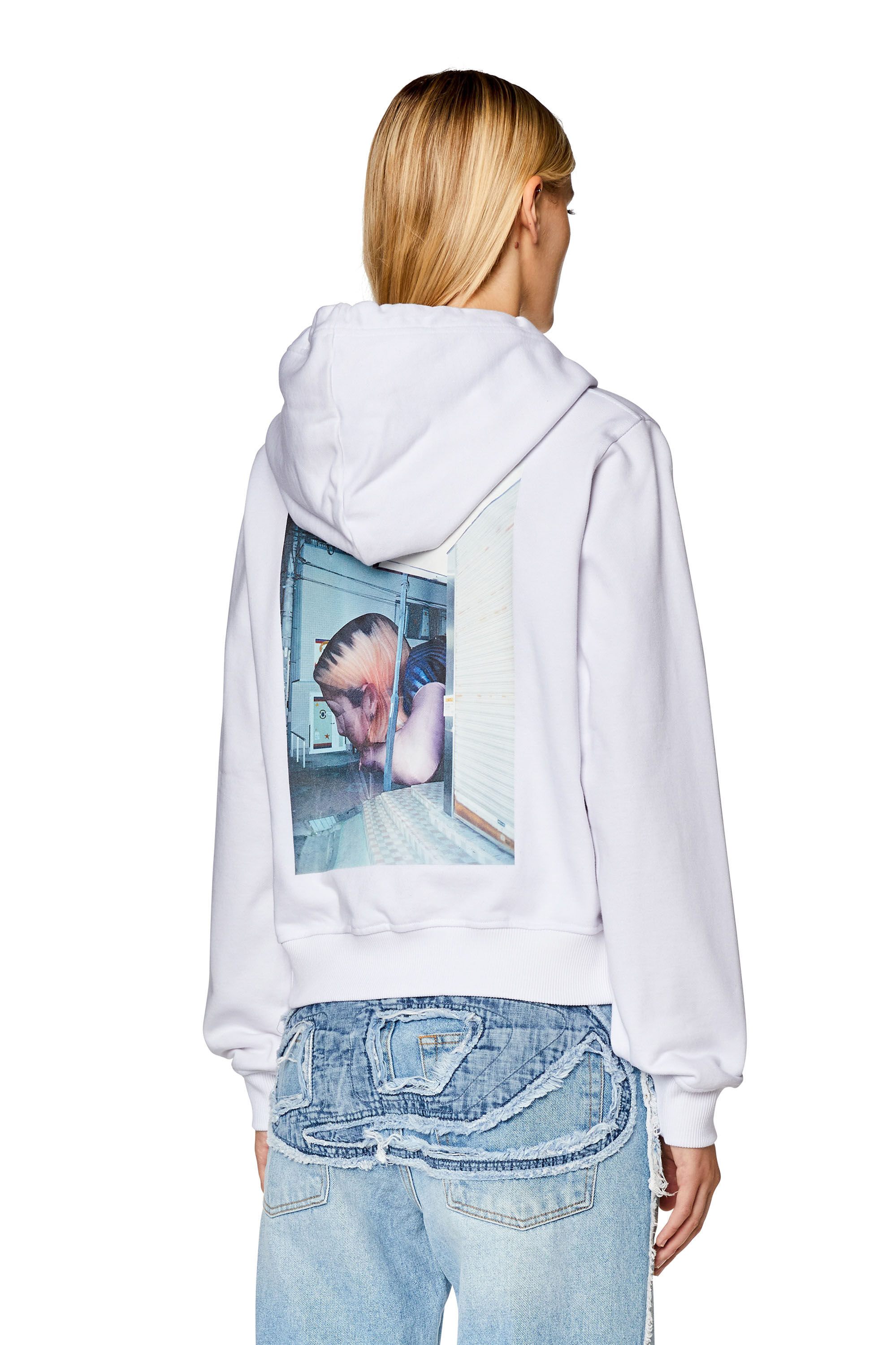 Diesel - F-REGGY-HOOD-L2, Hoodie con stampa gonfiabili Donna in Bianco - 4