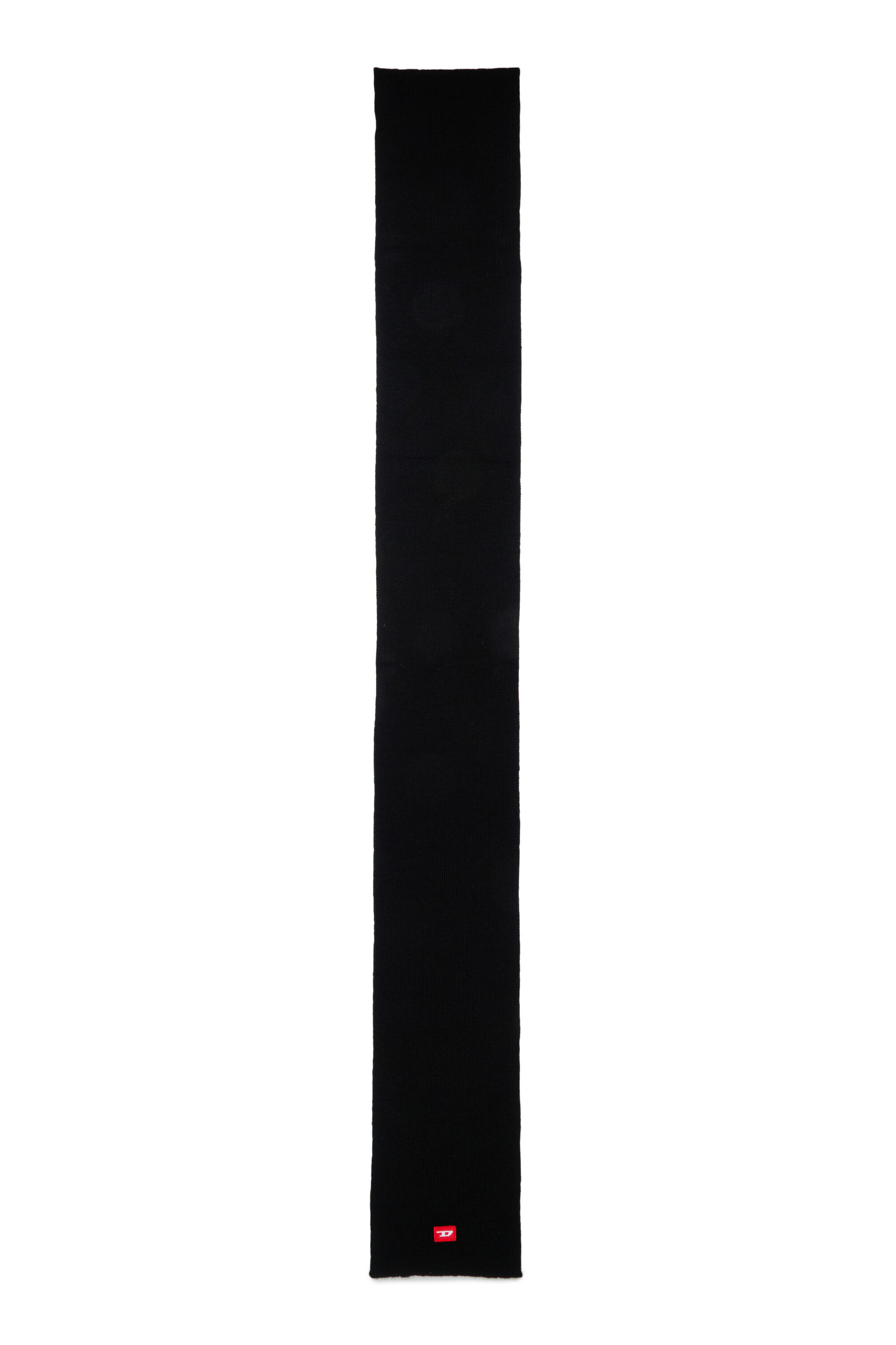Diesel - RLOT, Sciarpa in misto lana con patch logo D Unisex in Nero - 2