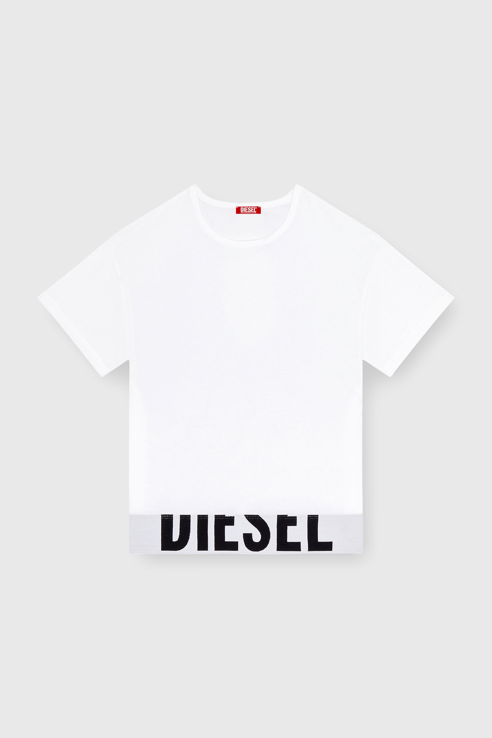 Diesel - UFTEE-SPORT-CROPPED-T-SHIRT, Crop top sportivo con fascia logo Donna in Bianco - 2