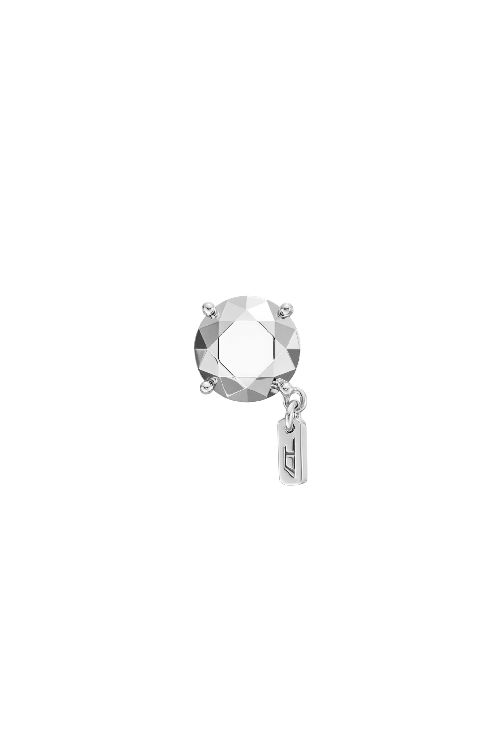 Diesel - DL1352040 STERLING SILVER JEWEL, Orecchino a lobo taglio diamante in argento sterling Unisex in Argento - 1