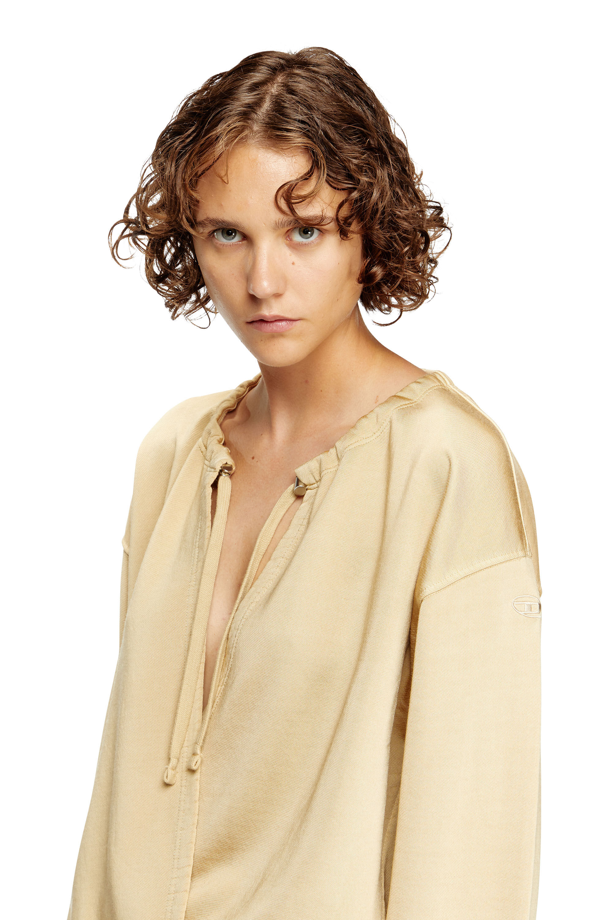 Diesel - D-CREED, Abito drappeggiato con ruche Donna in Marrone - 4