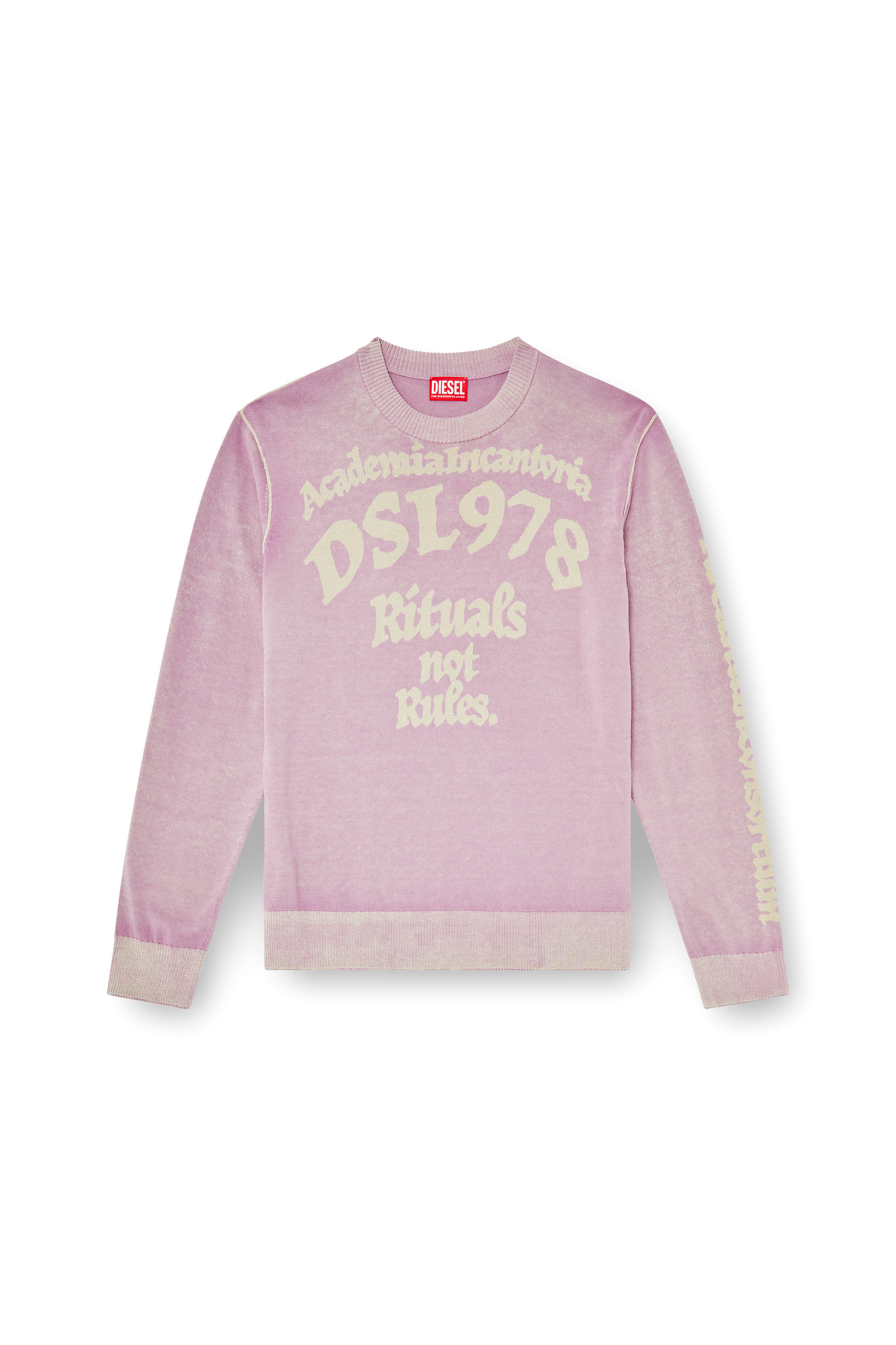 Diesel - K-LAUTI, Maglia in cotone lavorato con slogan Uomo in Viola - 2