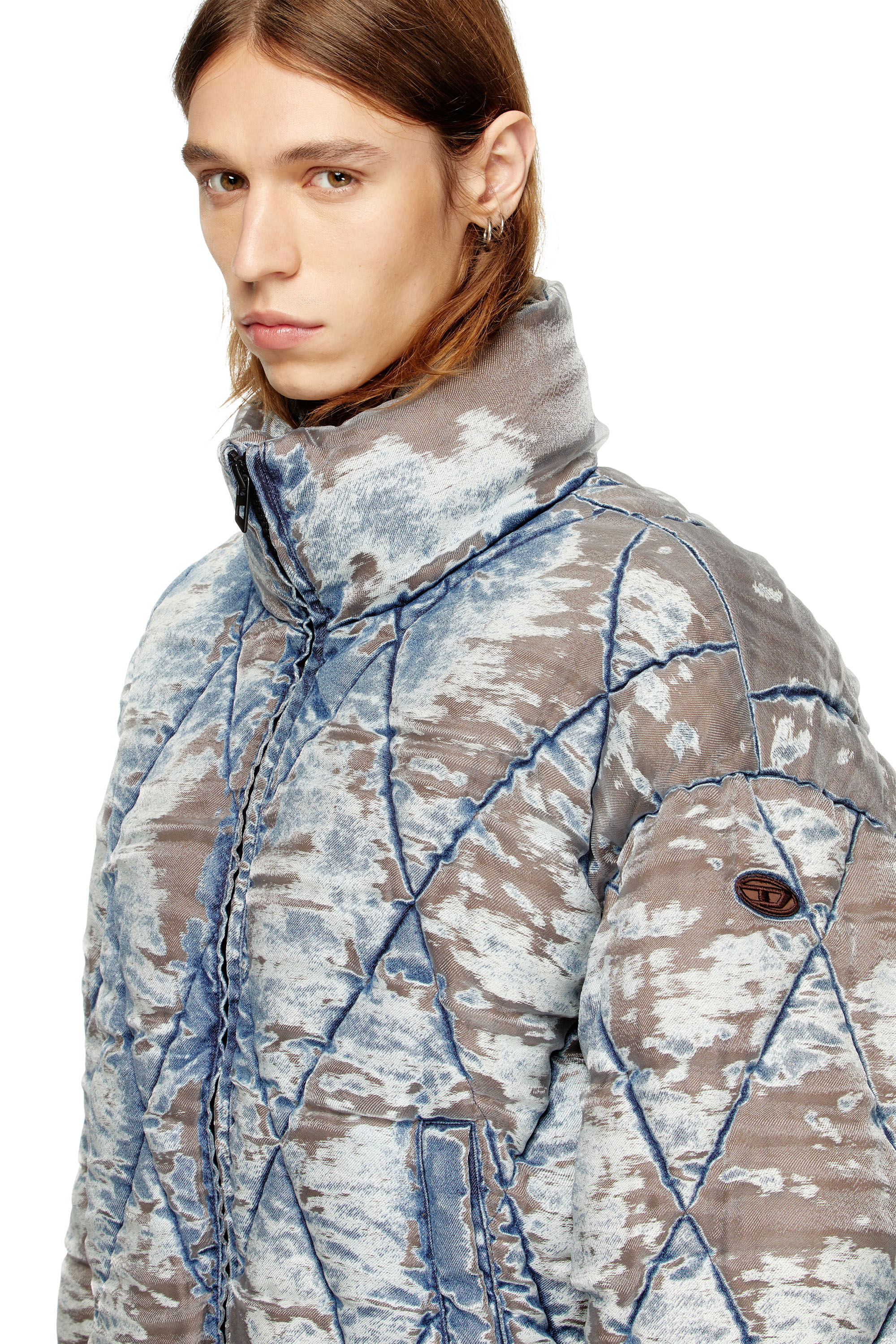 Diesel - W-KONS, Piumino trapuntato con motivo a rombi dévoré Uomo in ToBeDefined - 5