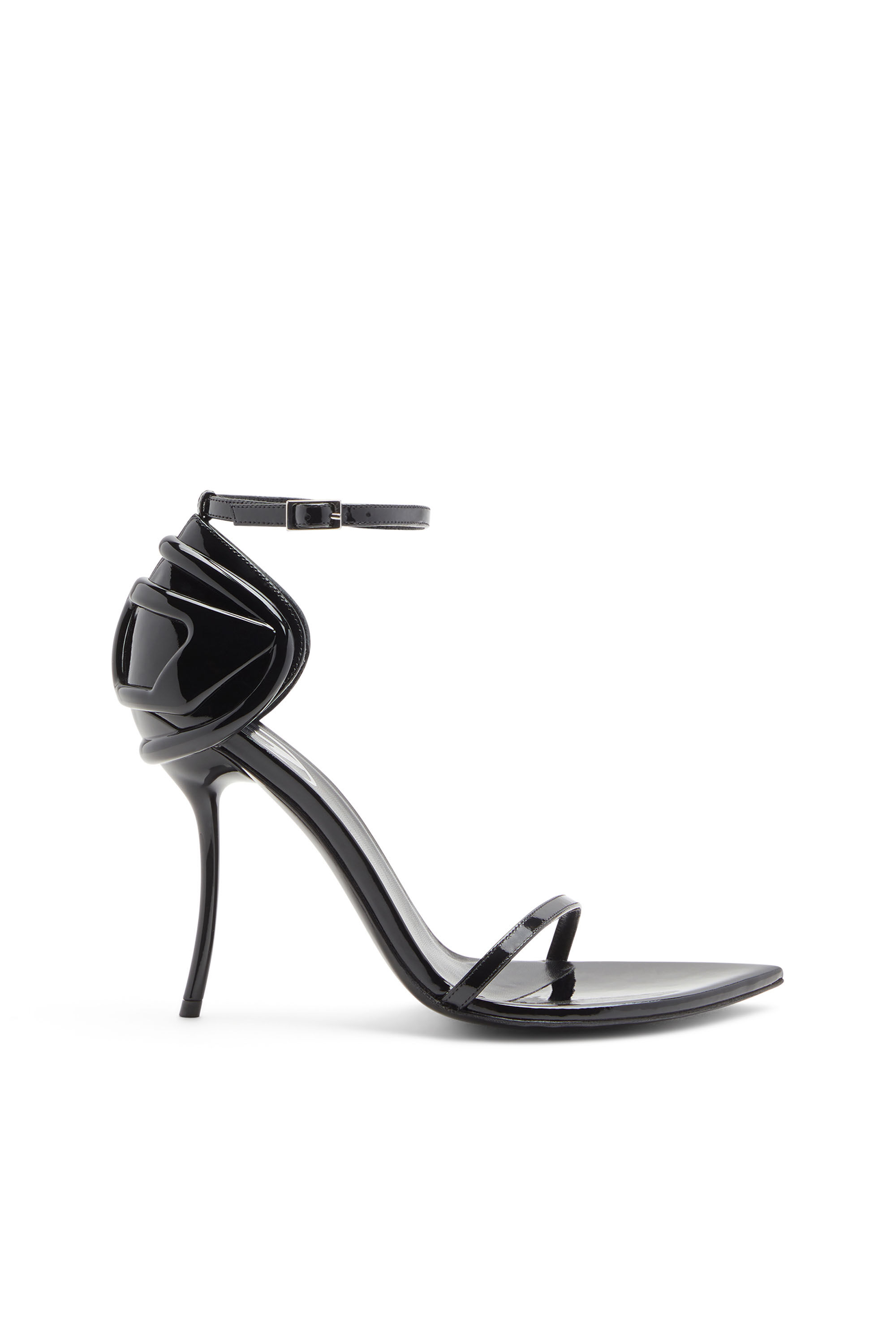 Diesel - D-TEN&HALF SANDAL, D-Ten&Half-Sandalo a stiletto in vernice e raso Donna in Nero - 1
