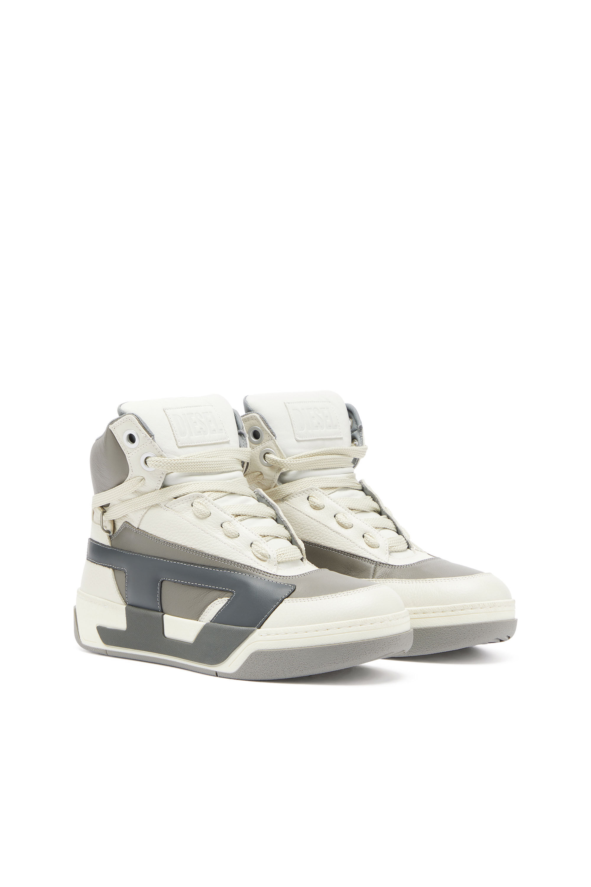 Diesel - S-D-OLLIE MID, S-D-Ollie - Sneakers alte in pelle con D logo Uomo in Bianco - 2