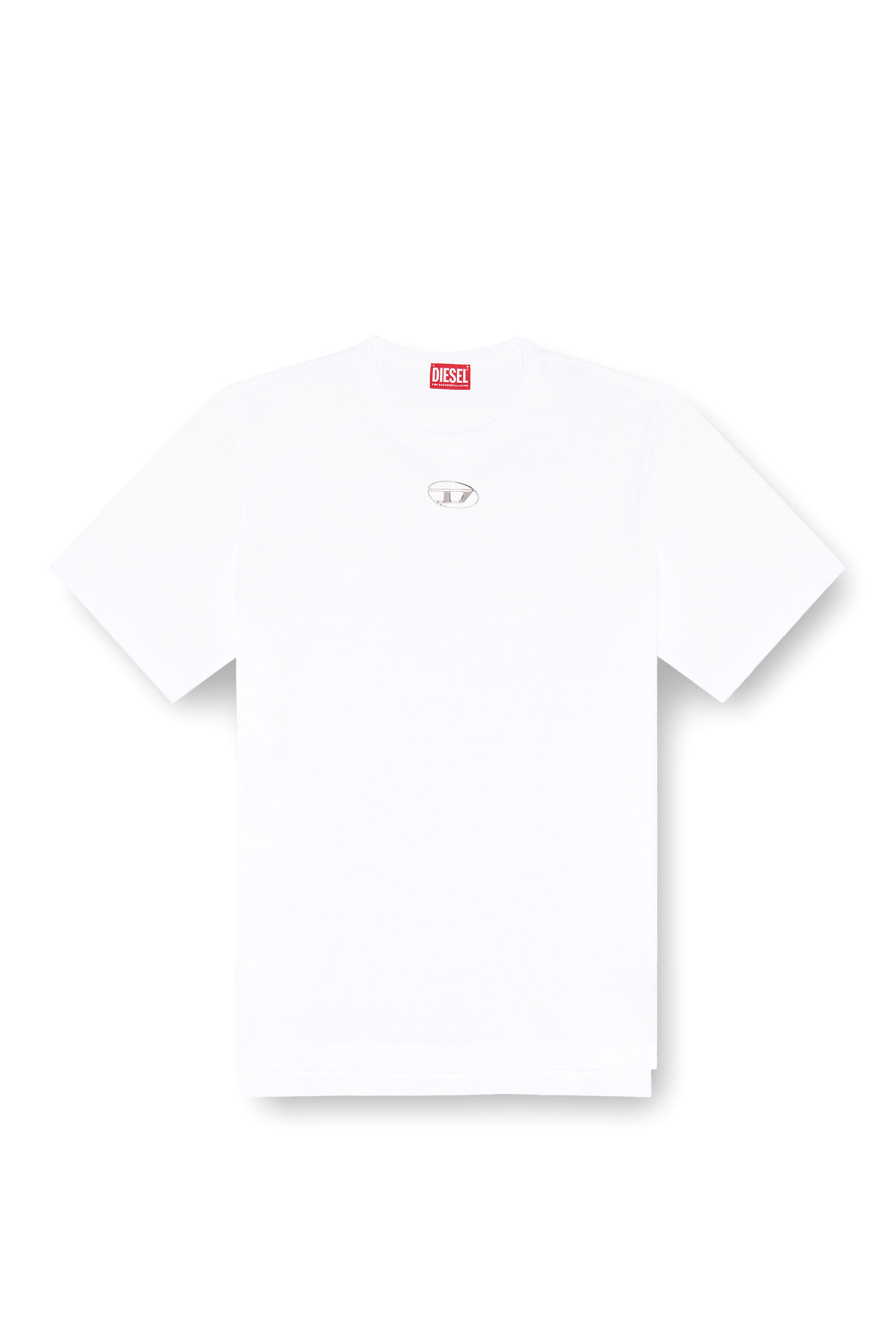 Diesel - T-JUST-OD, T-shirt con logo stampato a iniezione Uomo in Bianco - 2