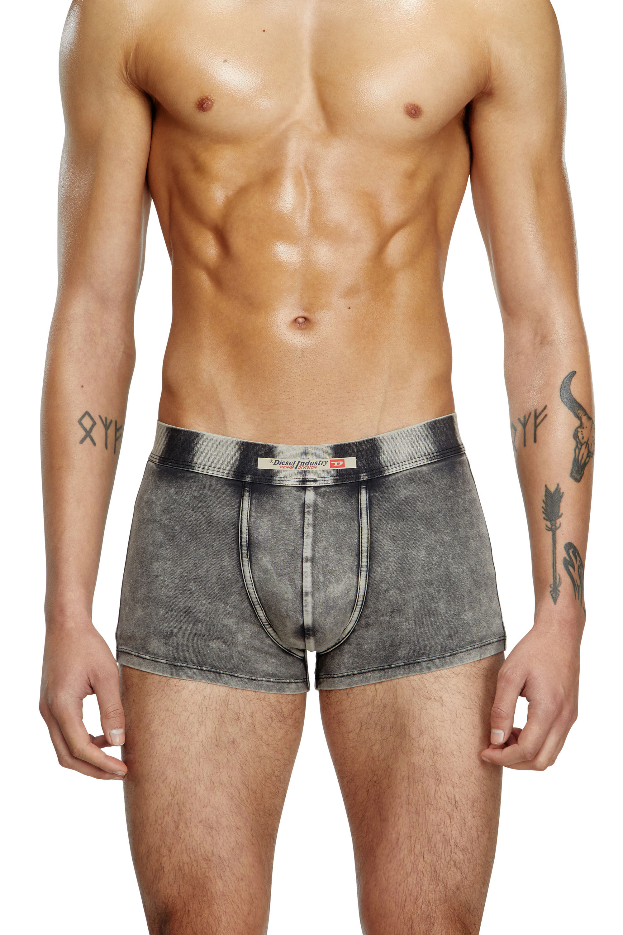 Diesel - UMBX-DAMIEN-H, Boxer in cotone effetto denim Uomo in Nero - 3
