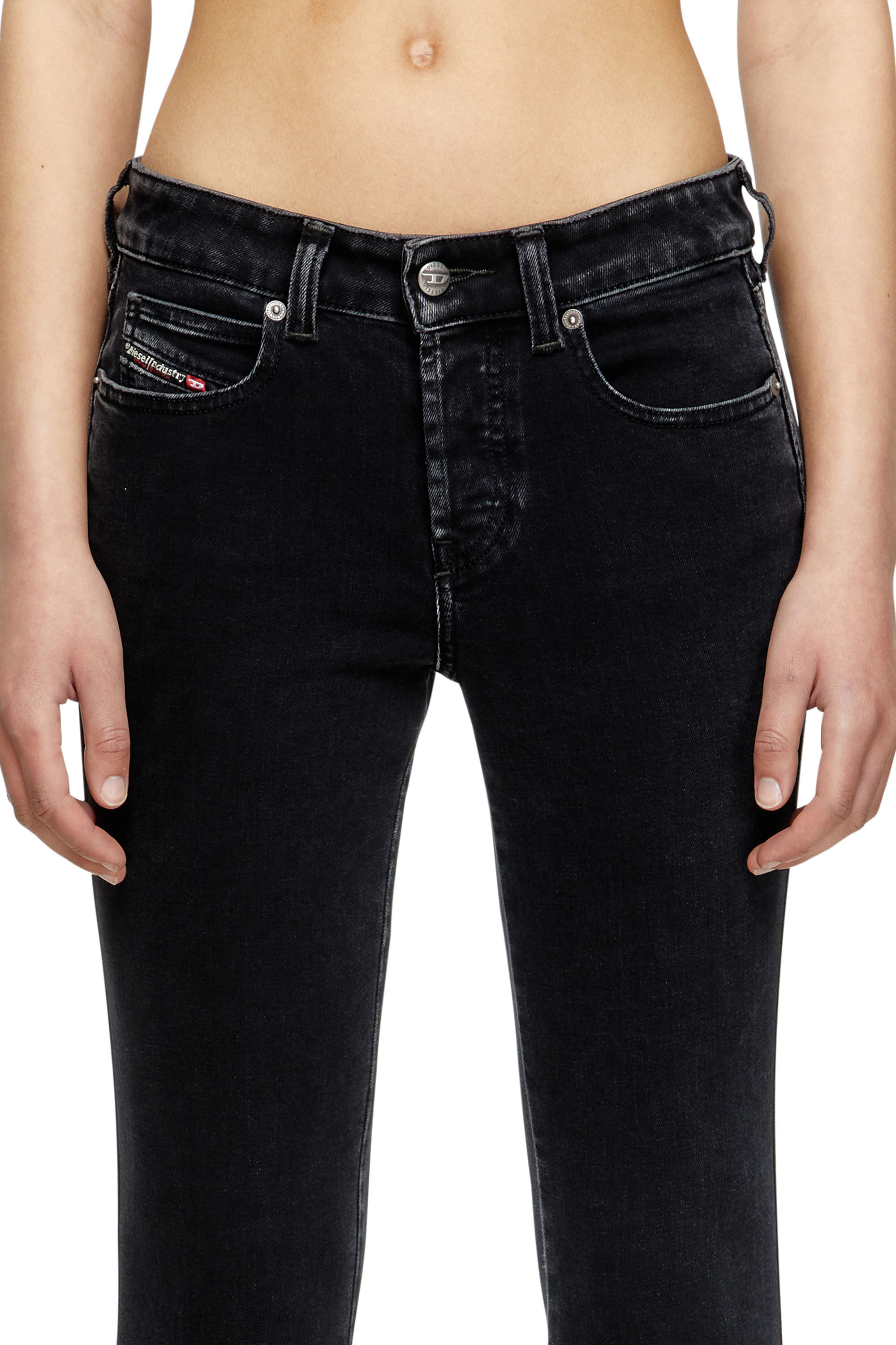 Diesel - Slim Jeans 1992 D-Jiann 09M69 Donna, Nero/Grigio scuro - Image 5