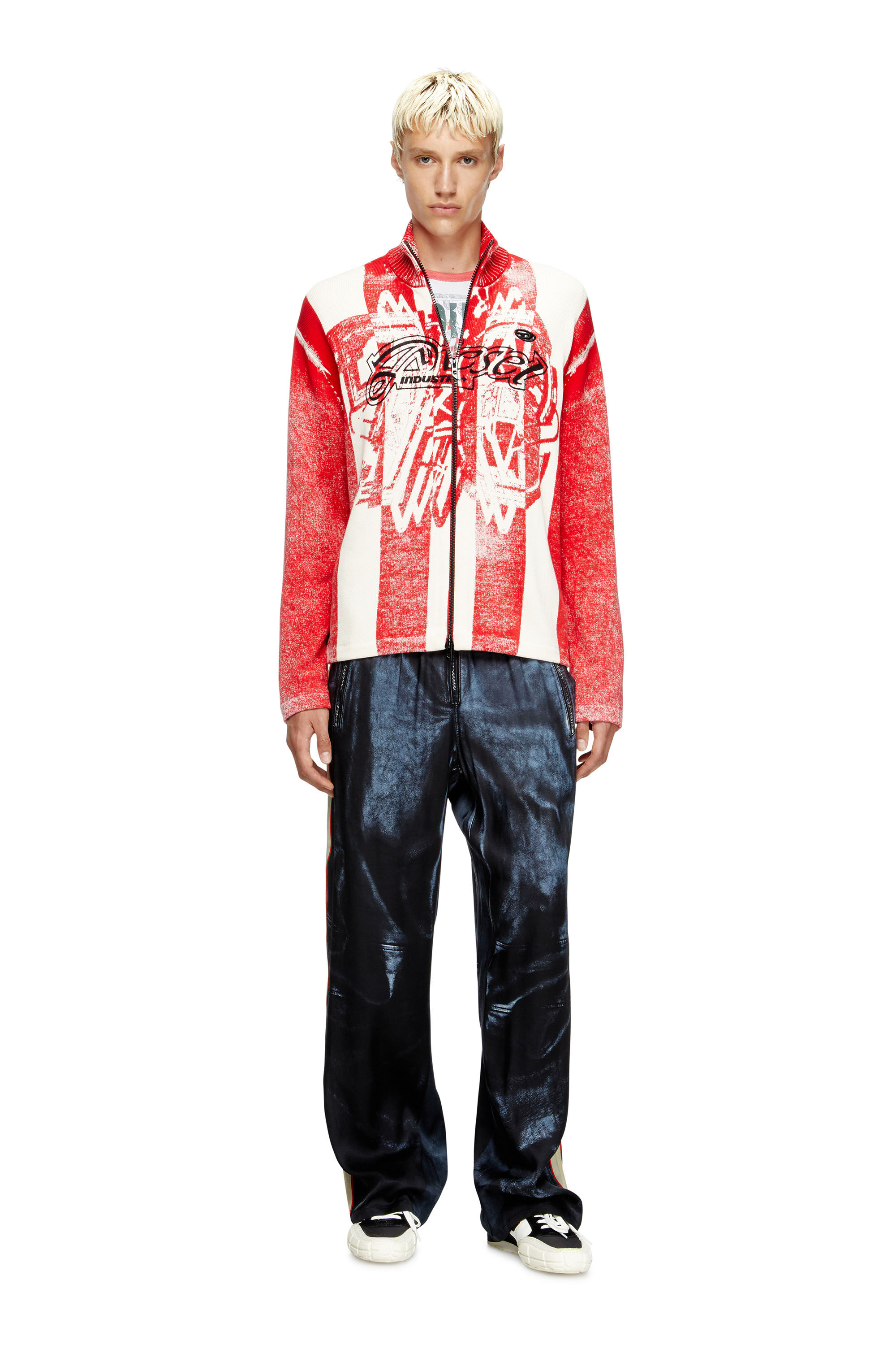 Diesel - K-OLIBA-JKT, Cardican con zip a strisce con stampa interna Uomo in ToBeDefined - 1