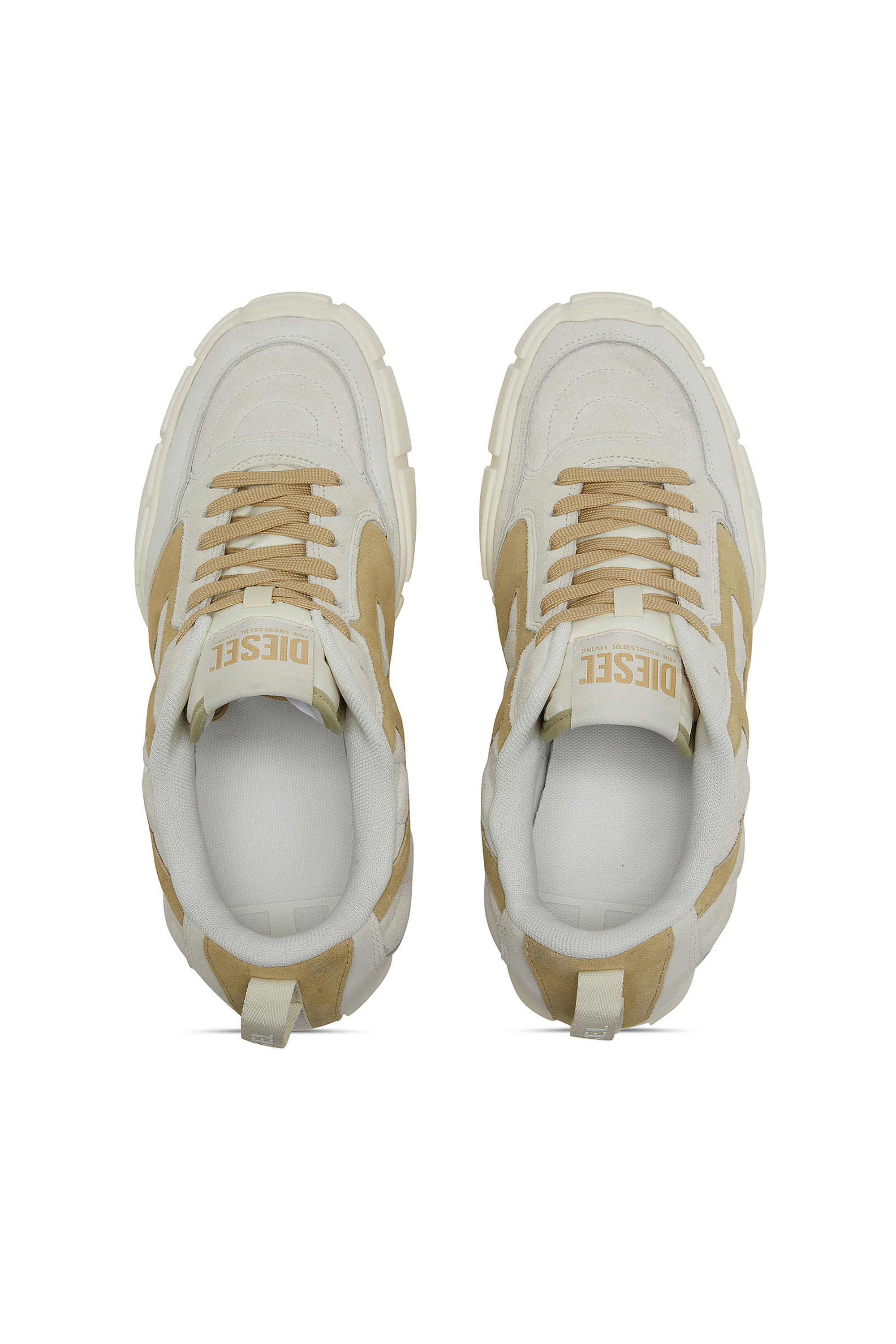 Diesel - S-PAGODHA LOW W, S-Pagodha-Sneaker in suede trapuntato Donna in Bianco - 4