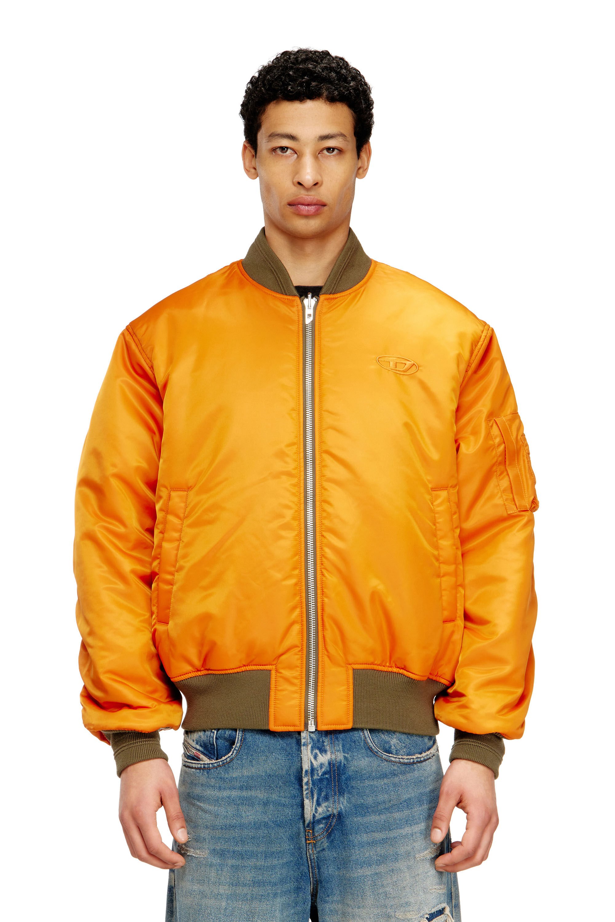 Diesel - W-TYPE-D1, Giacca bomber imbottita con ricamo Oval D Uomo in Multicolor - 7