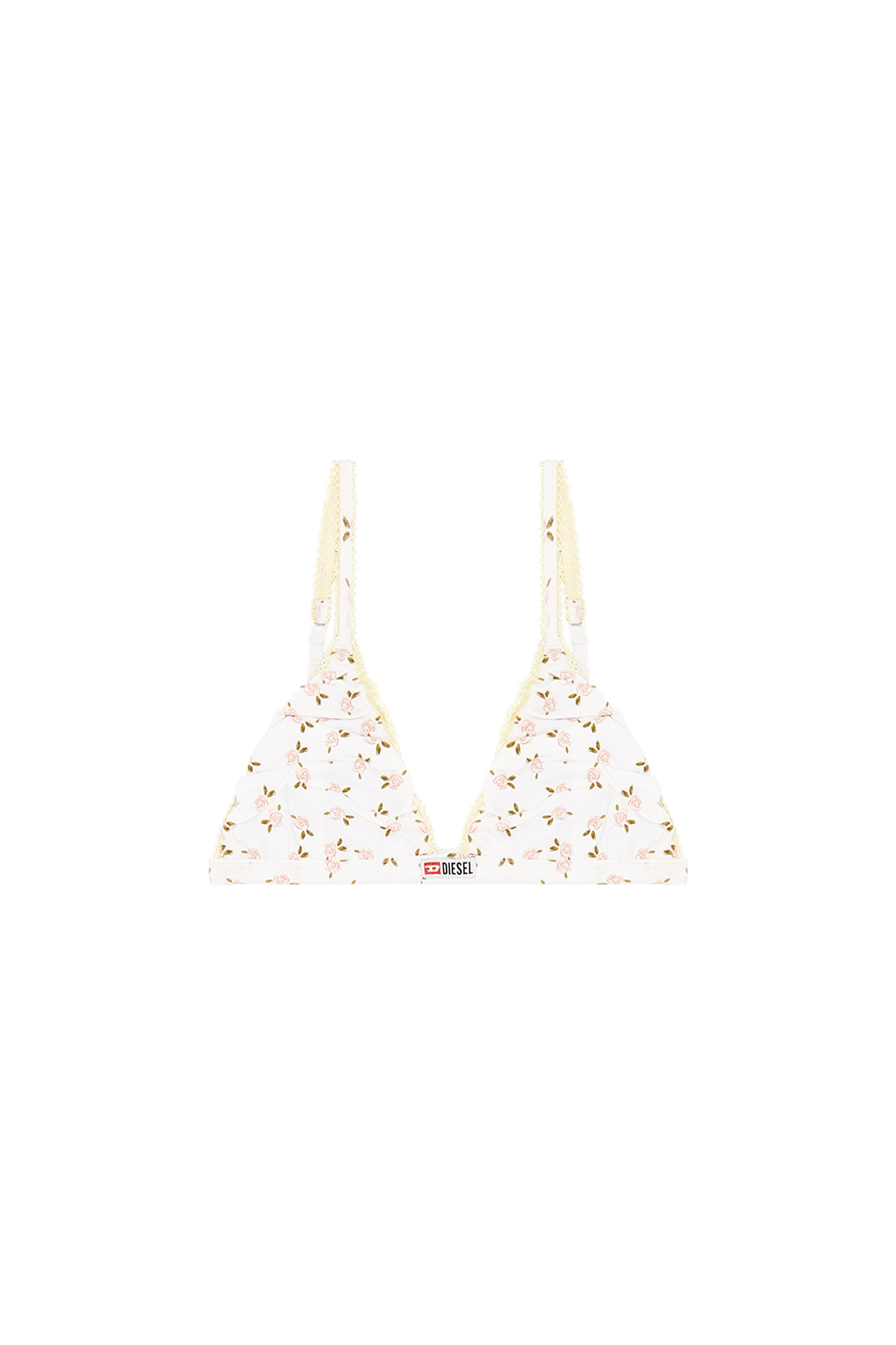 Diesel - JANA-D-CORE, Reggiseno a triangolo in cotone con stampa floreale all-over Donna in Bianco - 2
