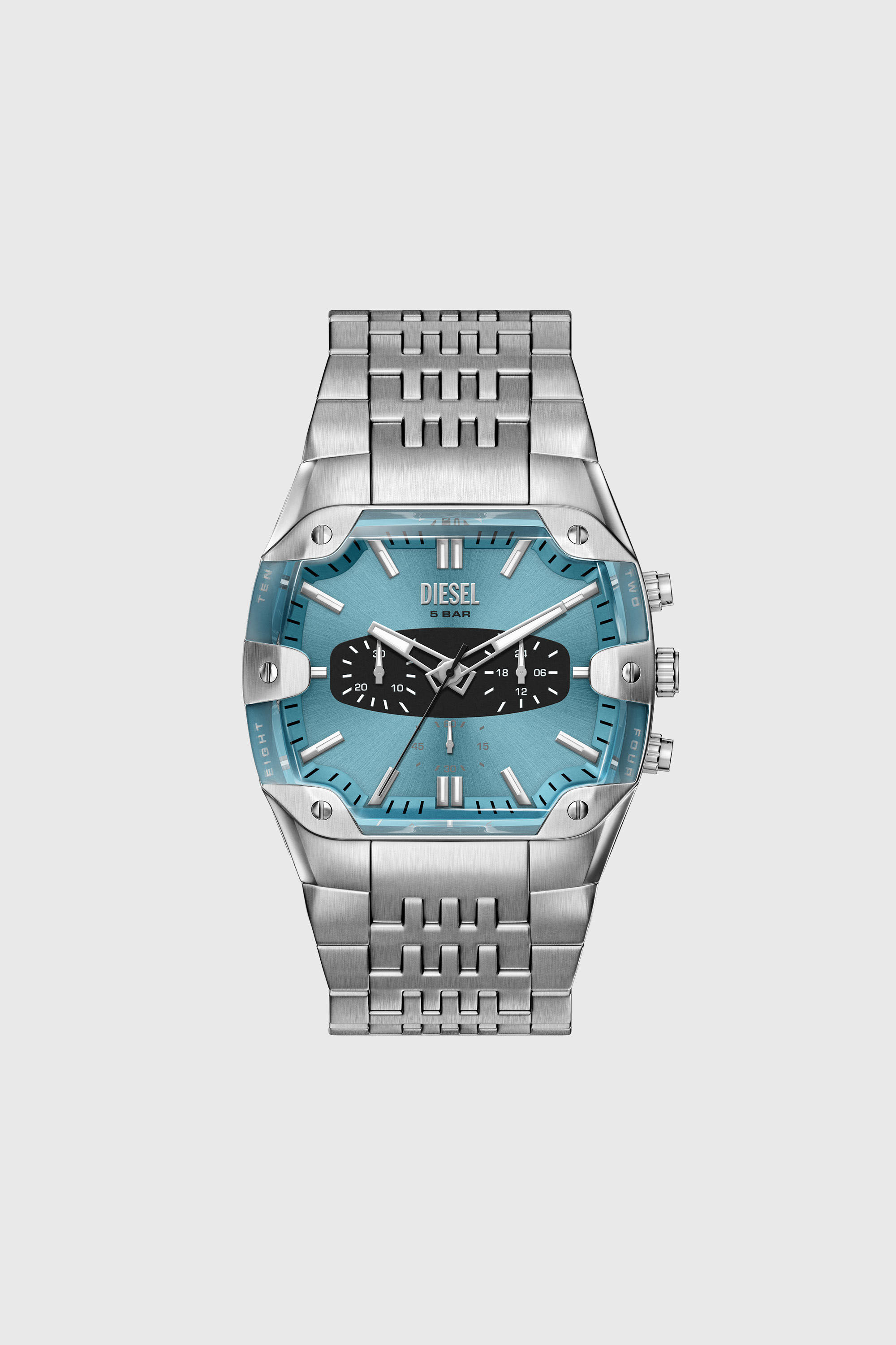 Men's Spiked cushion stainless steel watch | Silver | Diesel IT