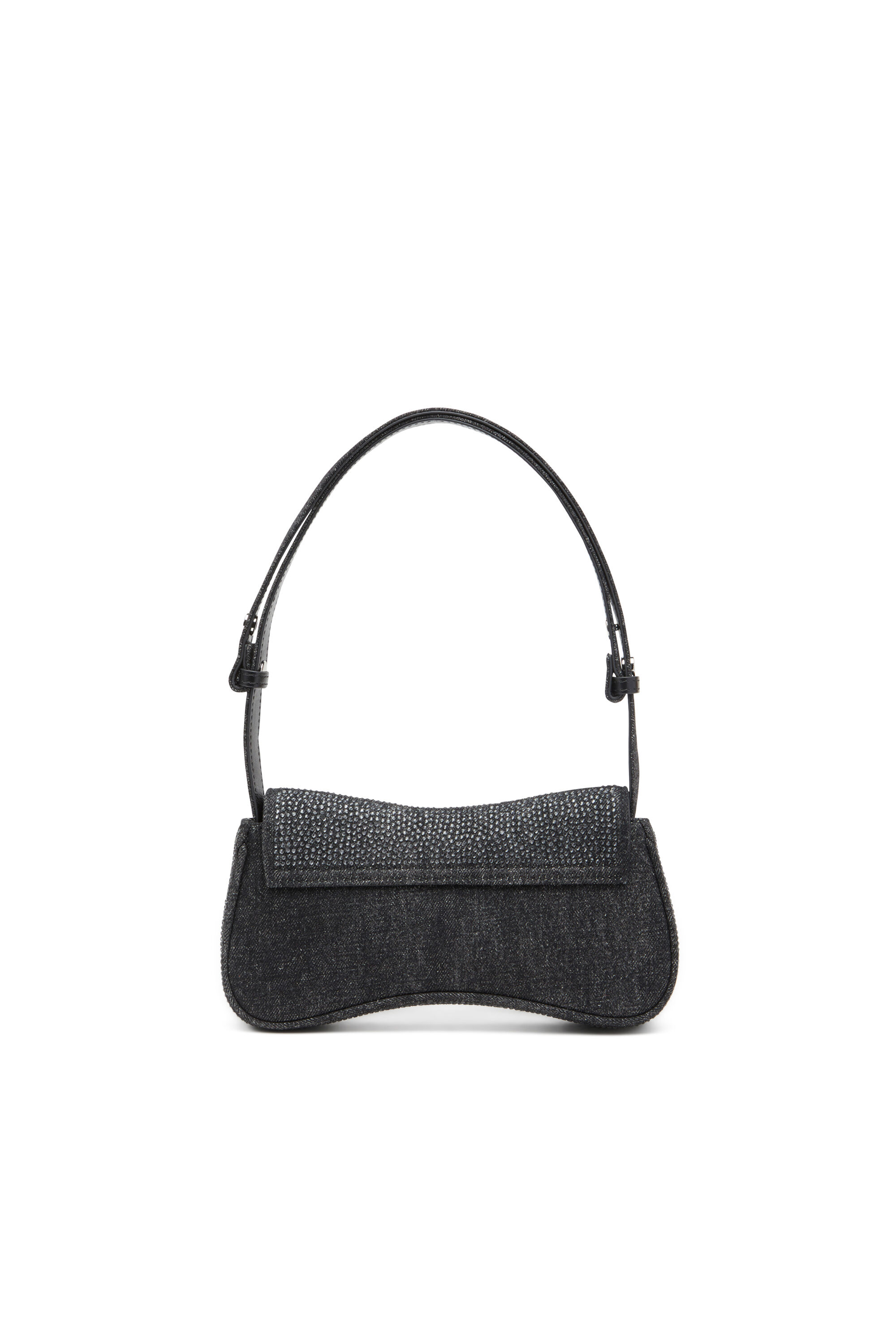 Diesel - PLAY CLUTCH, Play-Clutch in denim con cristalli Donna in Nero - 3