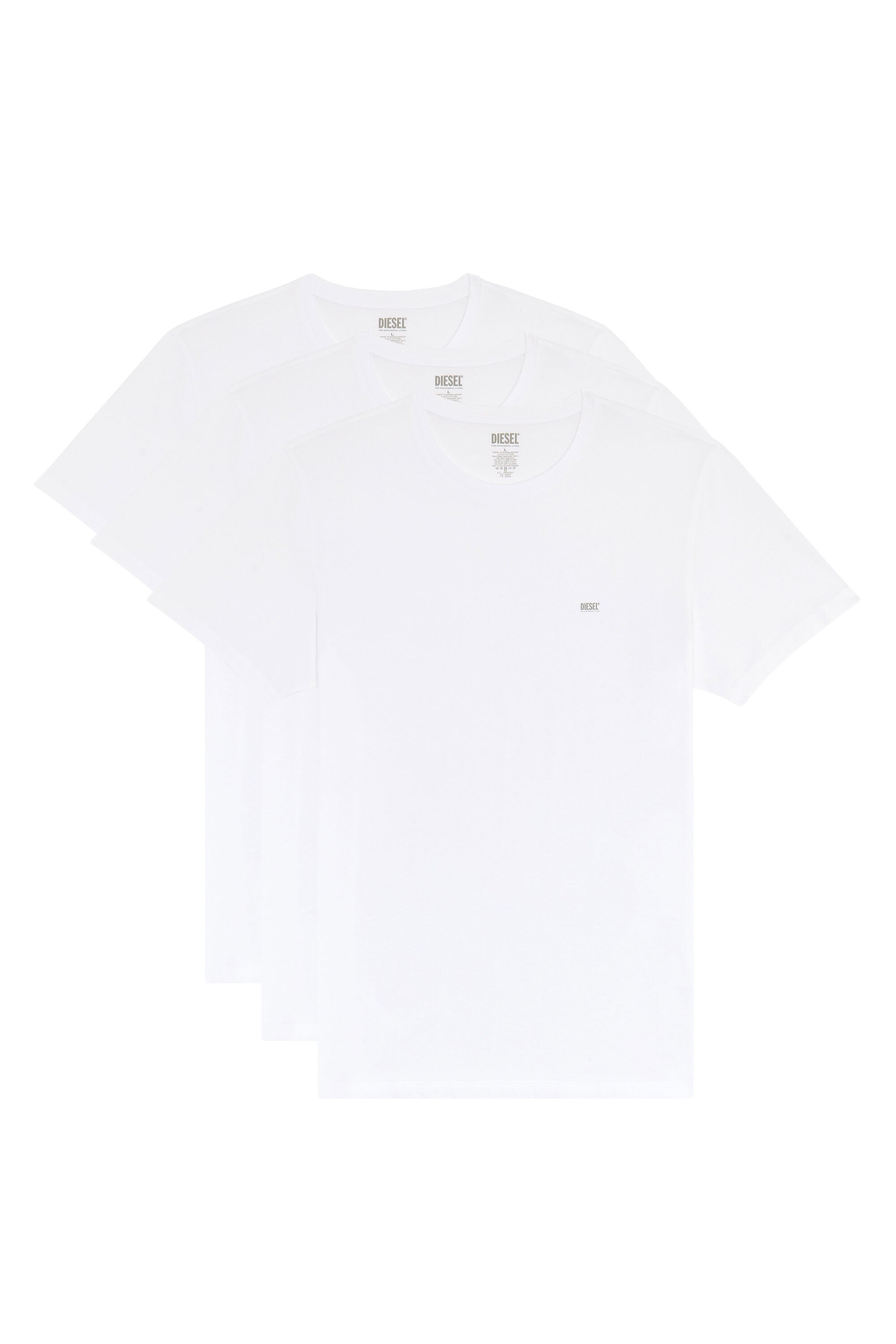 Diesel - UMTEE-JAKETHREEPACK, Man Three-pack crew-neck T-shirts in White - Image 2