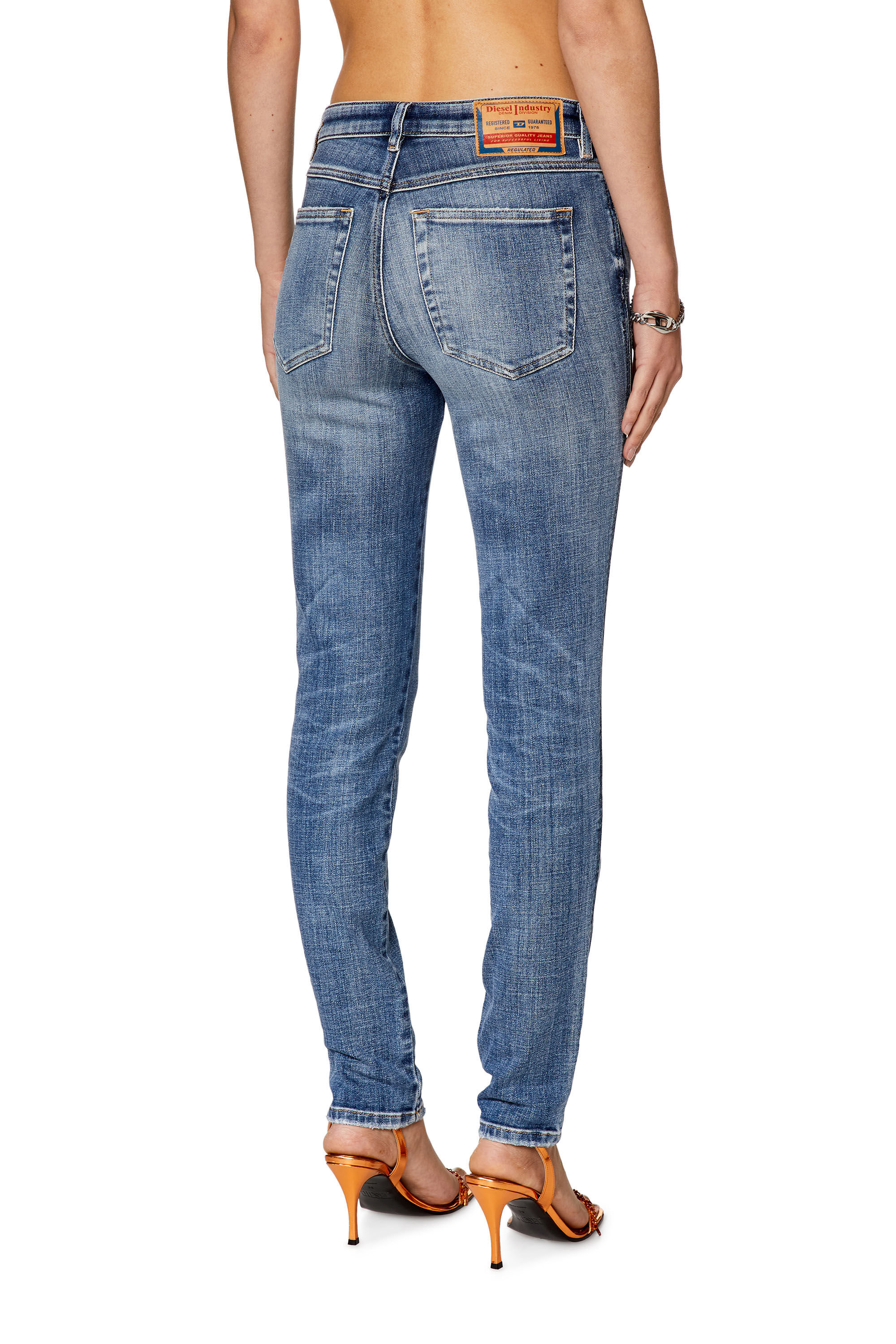 Diesel - Skinny Jeans 2015 Babhila 09G35, Blu medio - Image 4
