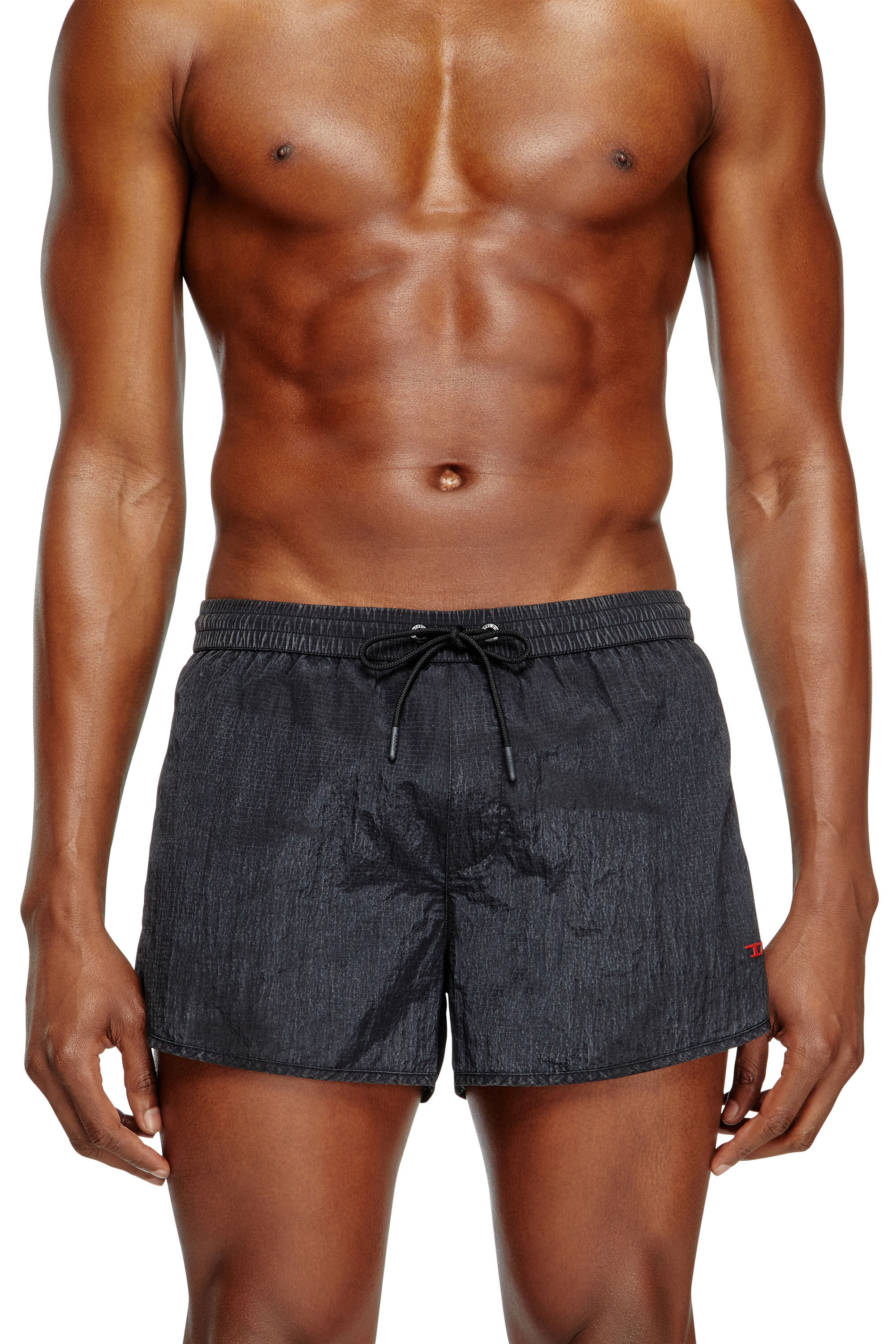 Diesel - OLIVER-30-D-POP, Pantaloncini da mare in ripstop trattato Uomo in Nero - 1