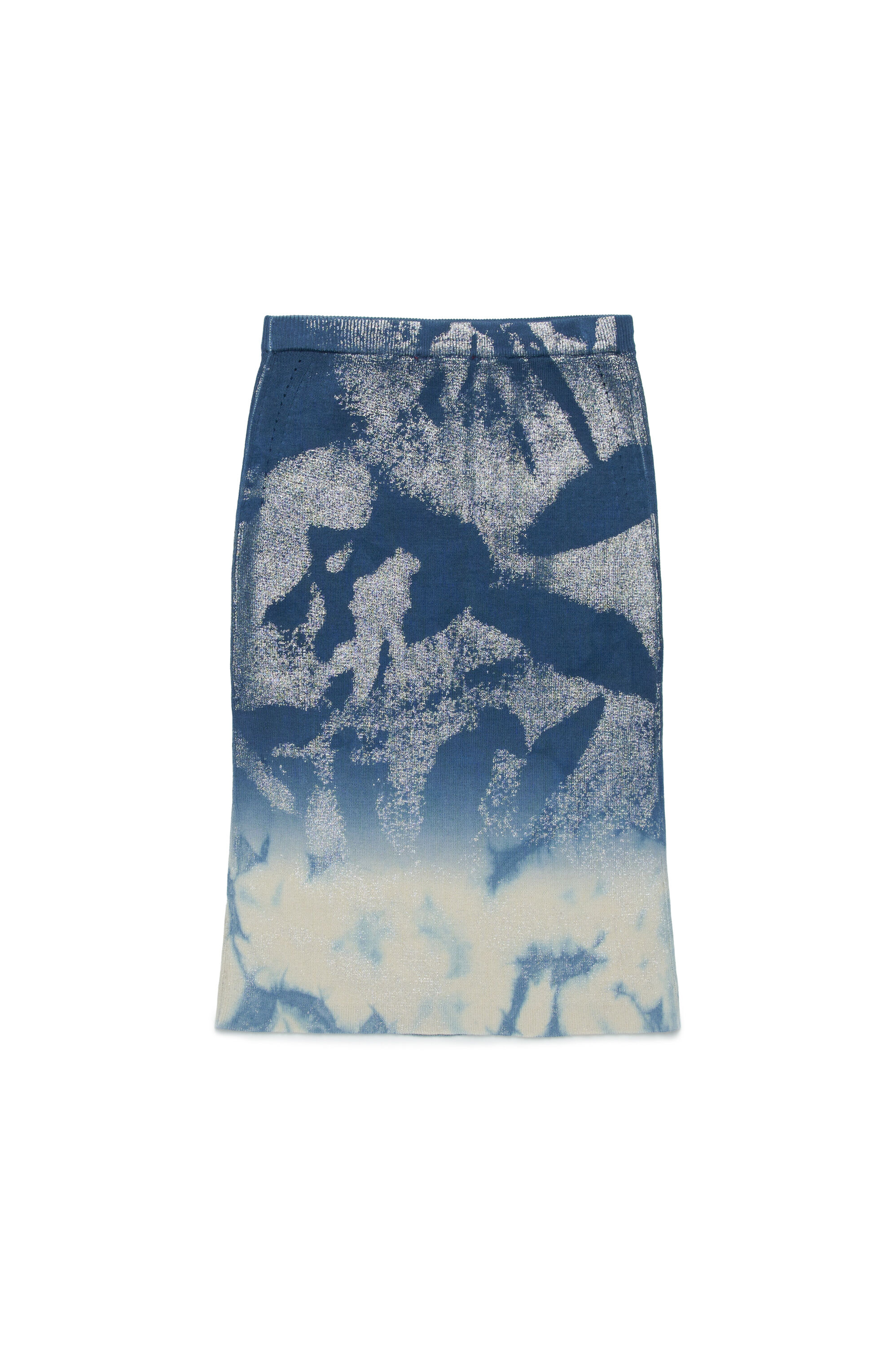 Diesel - GMILAN, Gonna a tubino in maglia con effetto dip-dye metallizzato Donna in Argento - 2