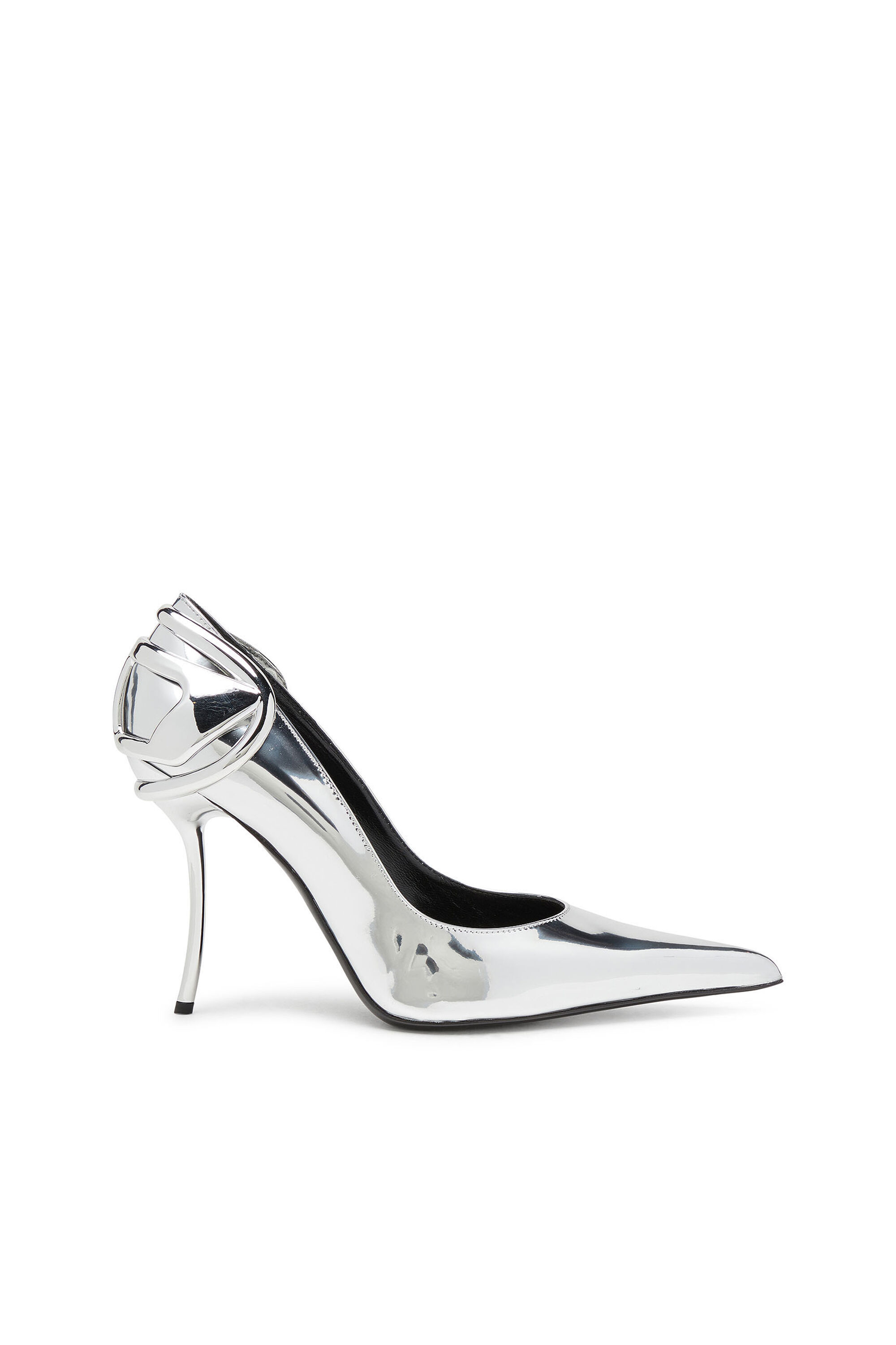 D Ten Half Decollete metallizzate con tacco curvo Donna Argento Diesel