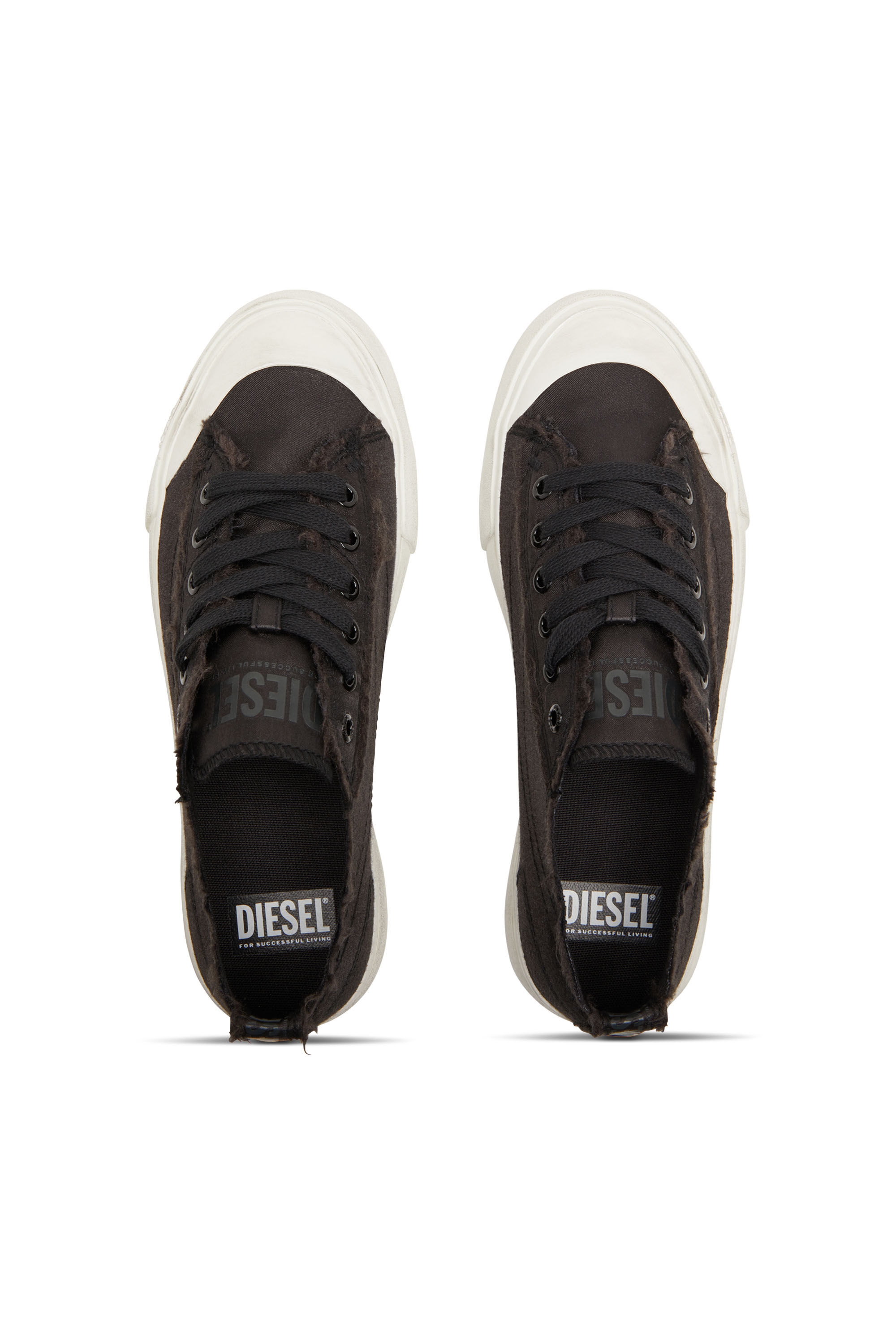 S Athos Low Sneaker in denim distressed Donna Nero Diesel