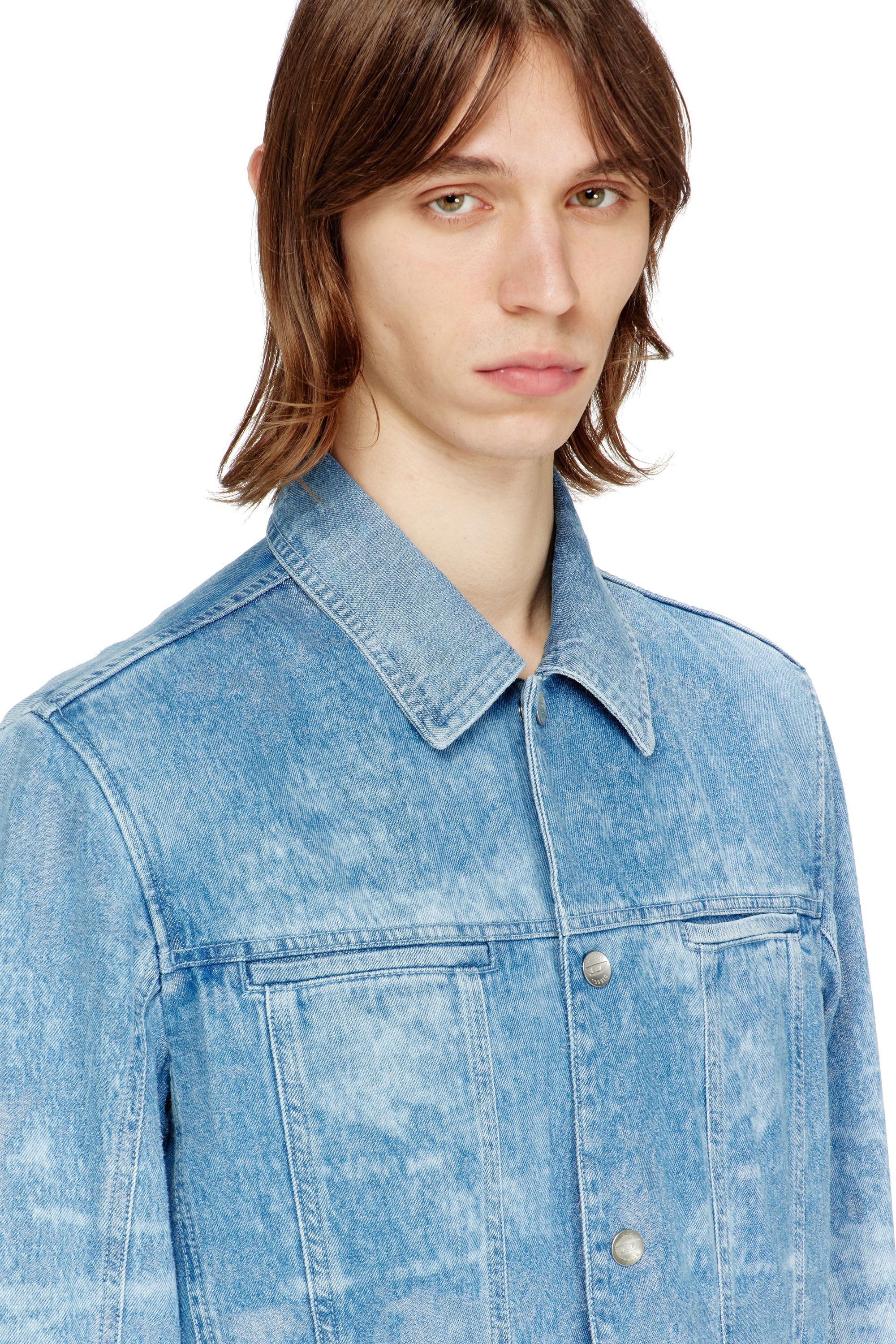 Diesel - D-SERON-FSI, Giacca in satin denim Uomo in Blu - 5