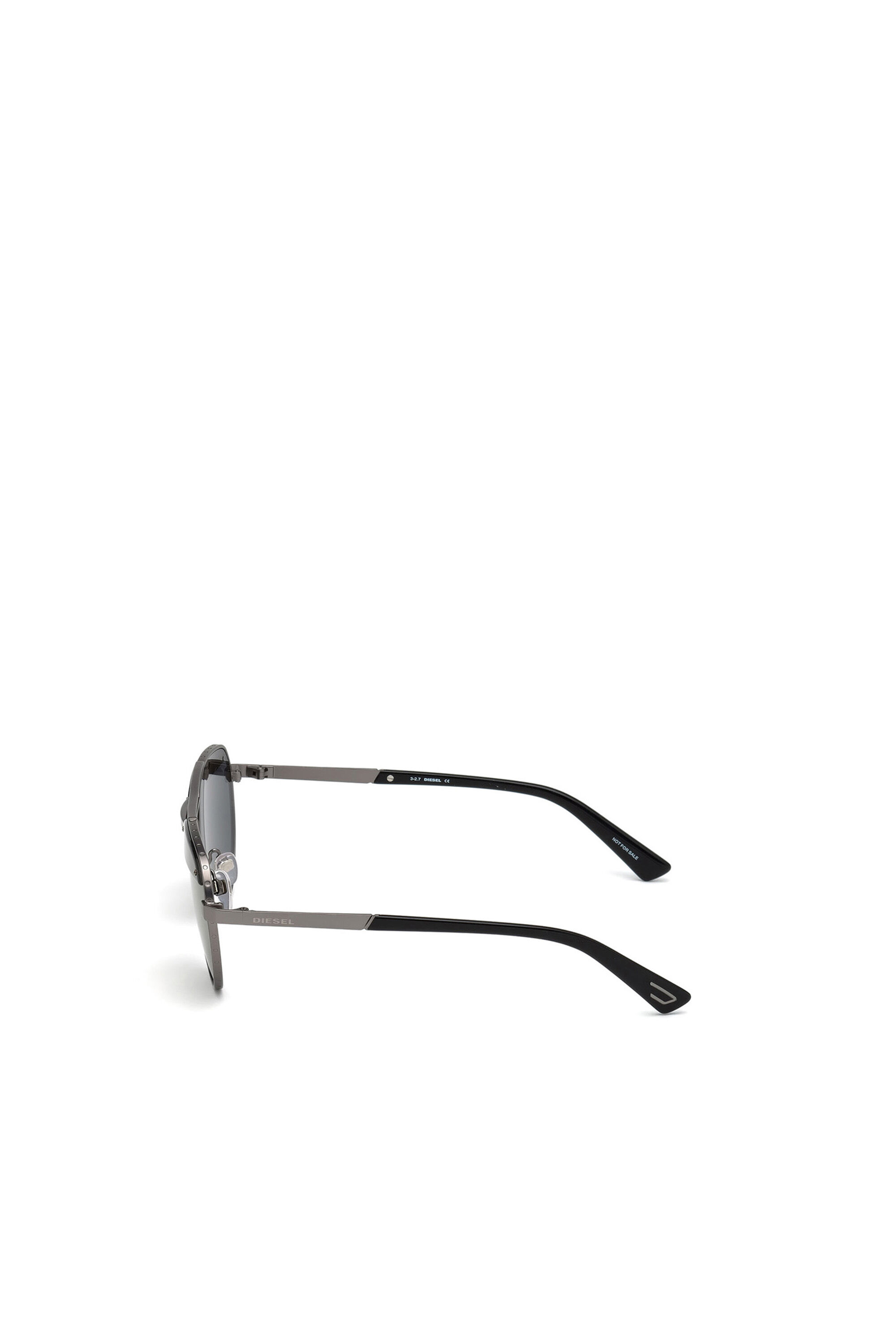 Diesel - DL0261, Occhiali da aviatore con dettaglio obliquo Unisex in Nero - 5