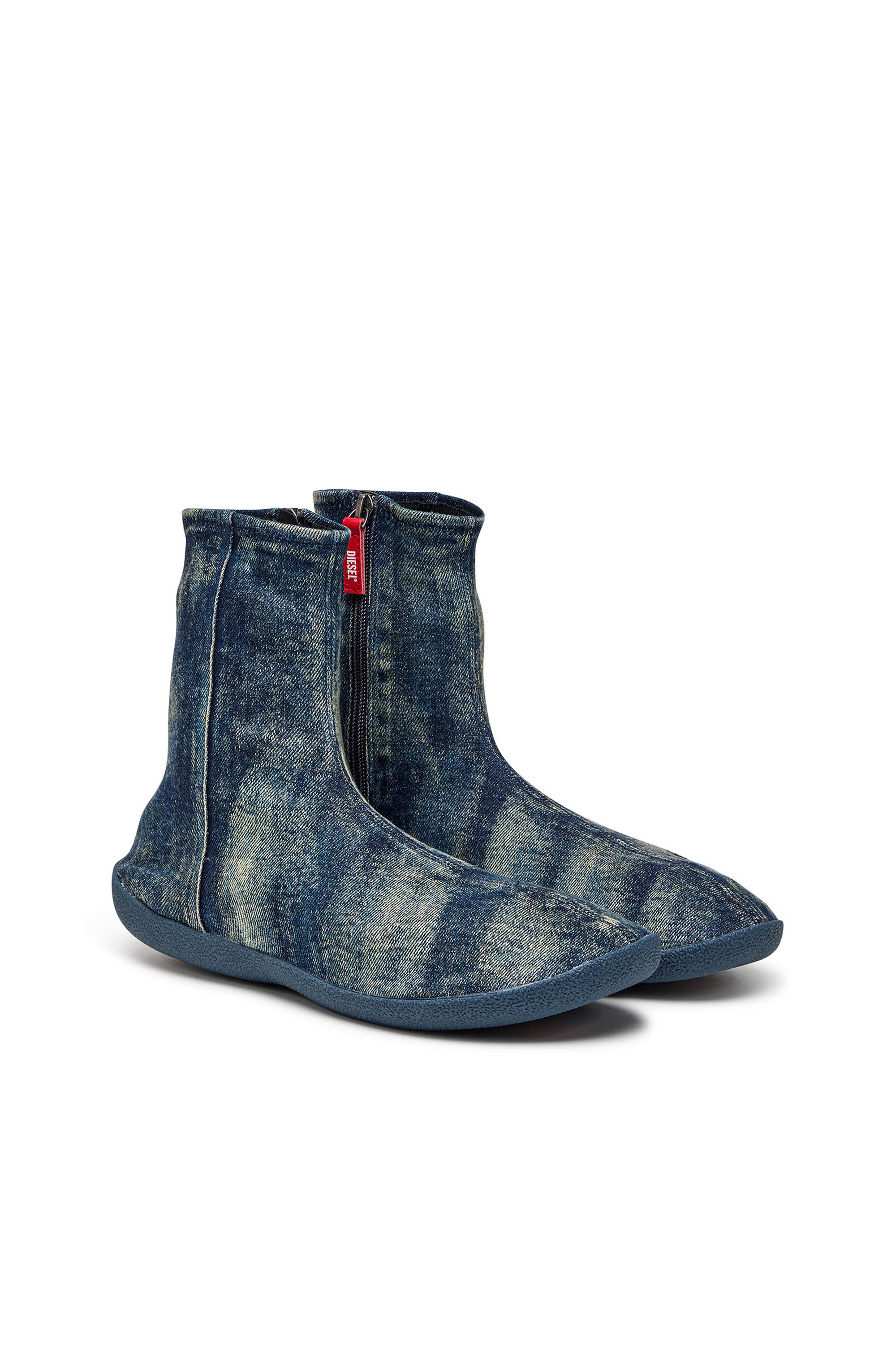Diesel - D-SHOCK BT, D-Shock Bt-Stivaletto a calzino in denim solarizzato Uomo in Blu - 2