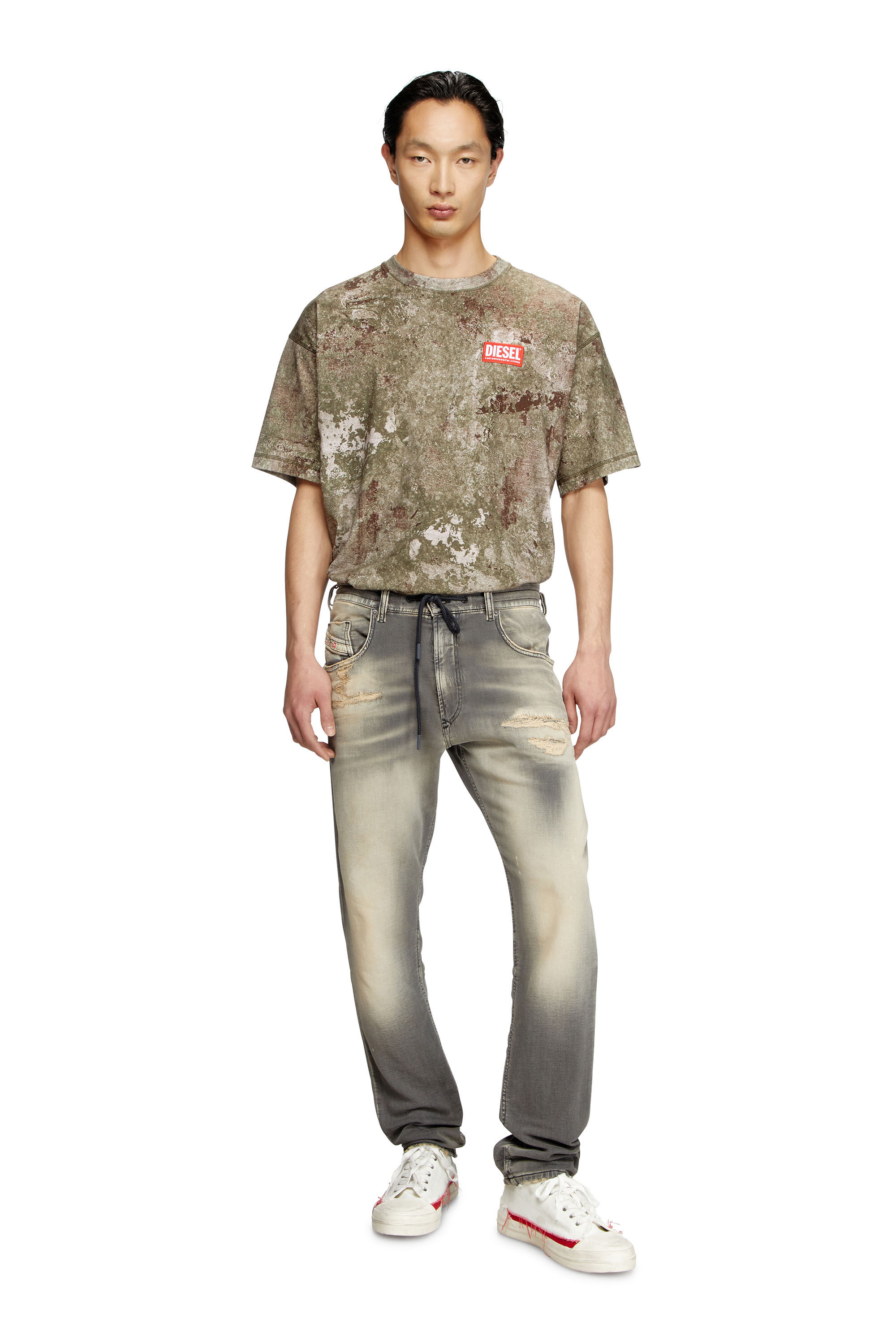 Diesel - Man's Regular 2030 D-Krooley Joggjeans® 068PF, Light Grey - 1