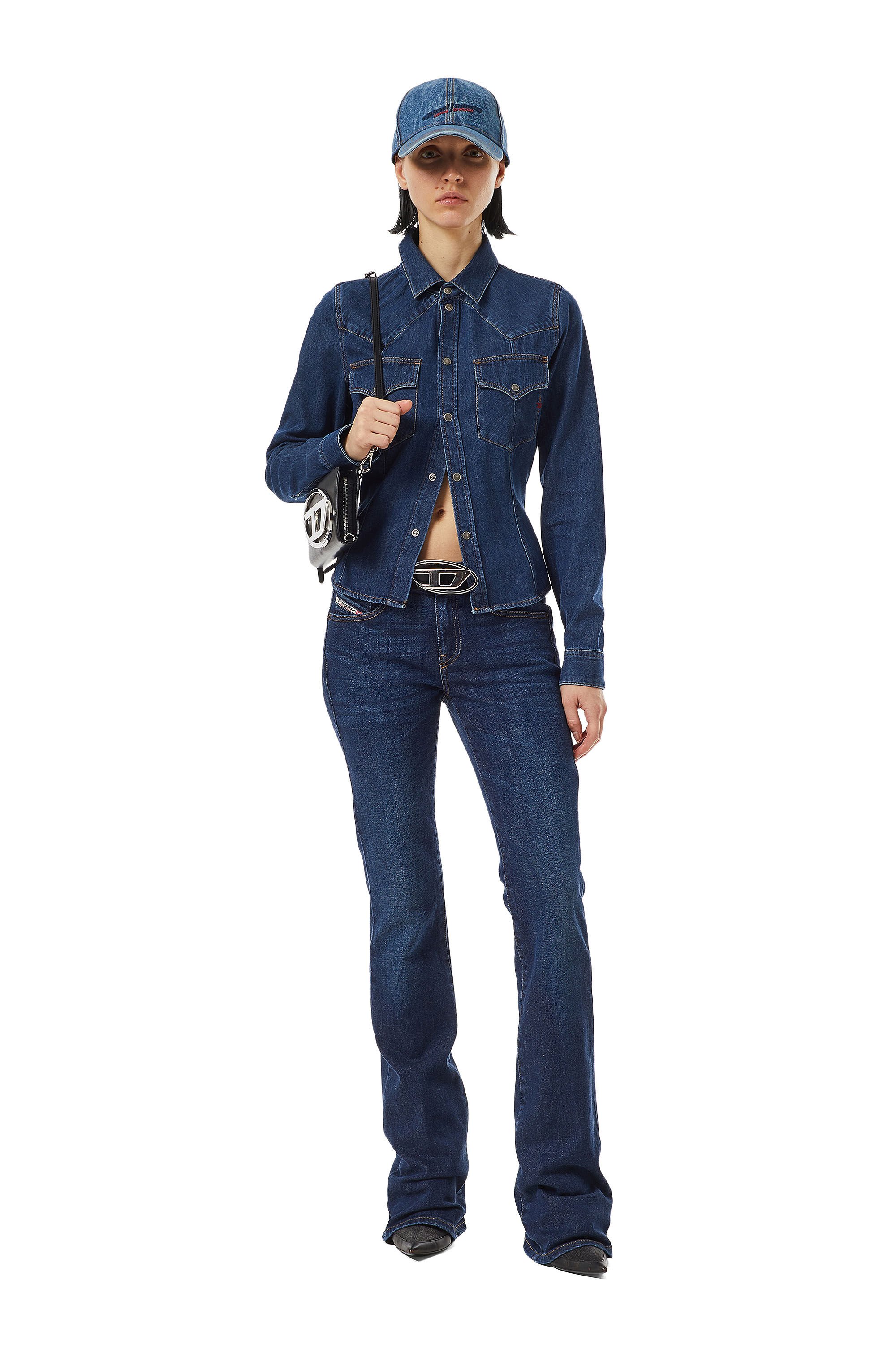 Diesel - 1969 D-EBBEY 09B90 Bootcut and Flare Jeans, Blu Scuro - Image 1