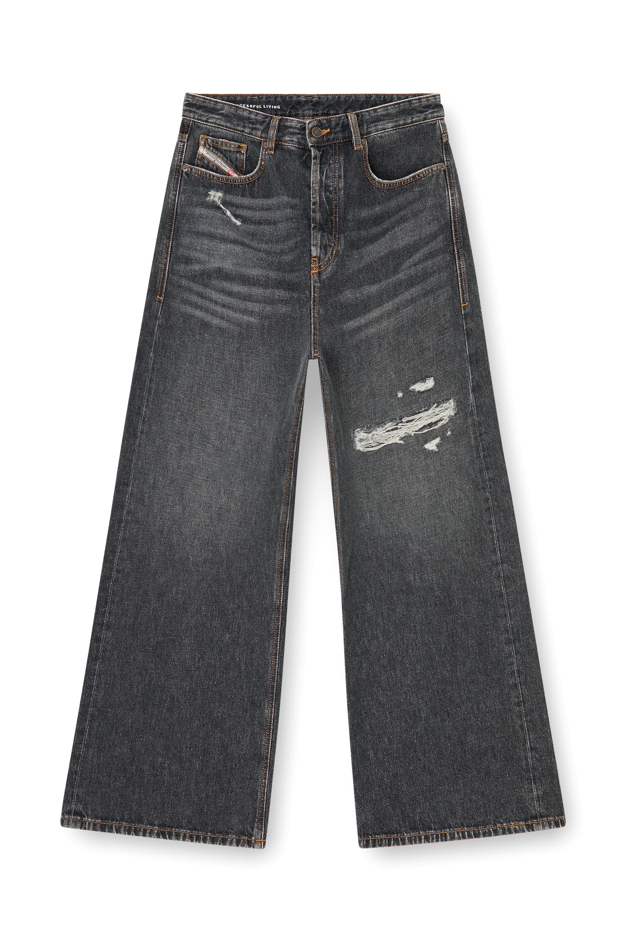 Diesel - Relaxed Jeans D-Rise 007DN Uomo, Nero/Grigio scuro - Image 6