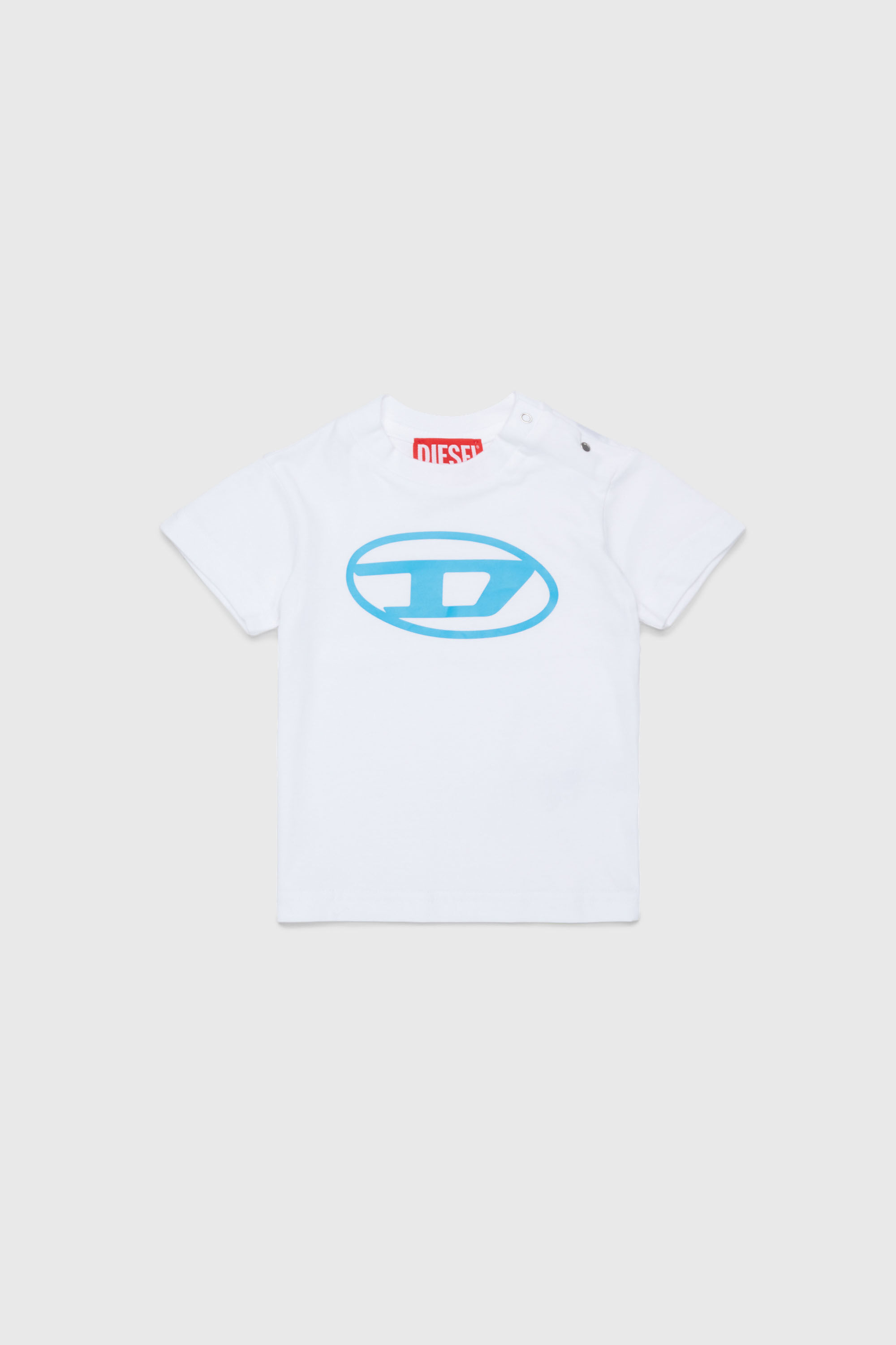 Diesel - TIELB, T-shirt in cotone con stampa Oval D Uomo in Bianco - 1