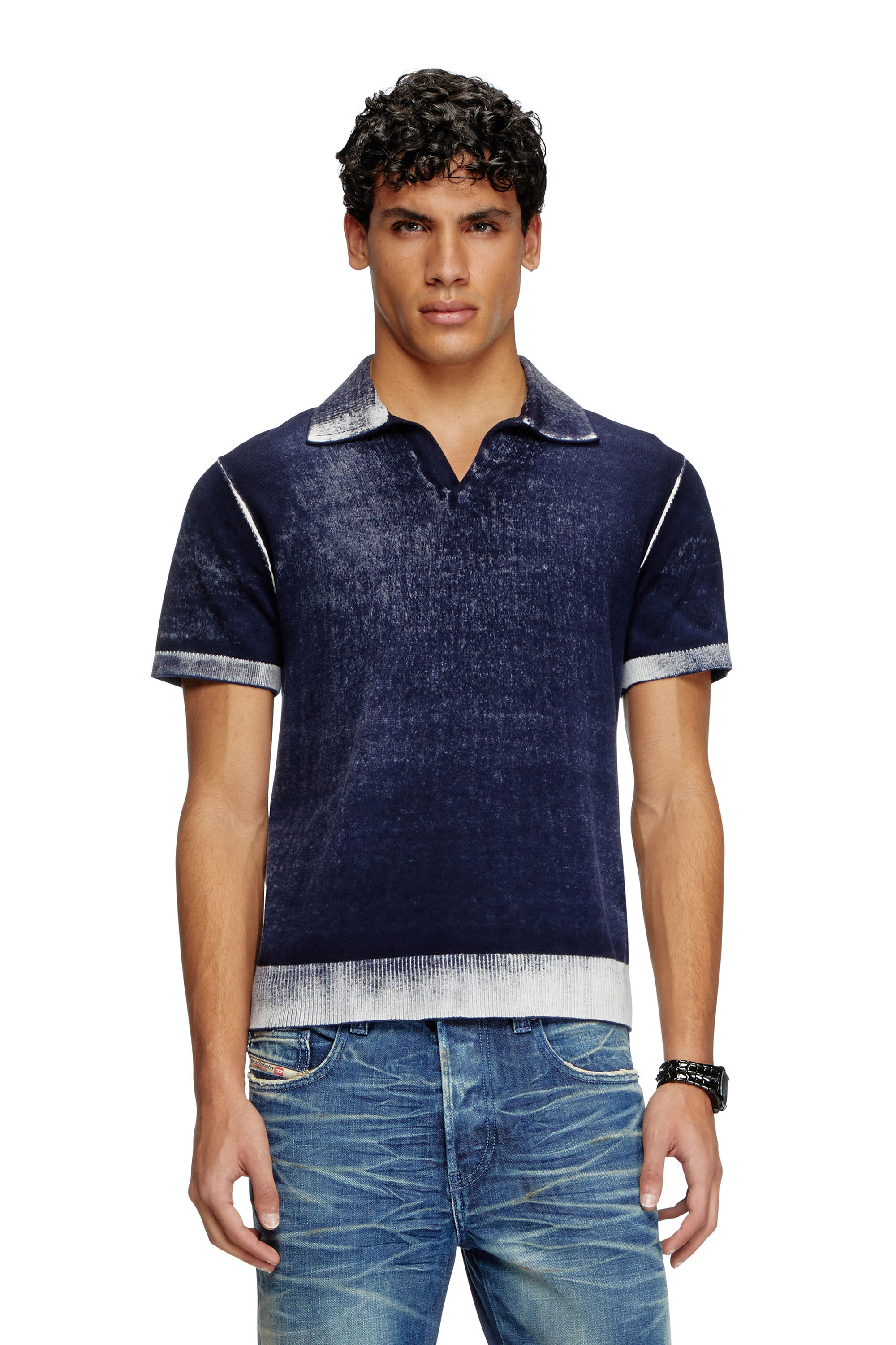 Diesel - K-LORENZO-SS, Maglia polo a maniche corte con stampa interna Uomo in Blu - 3