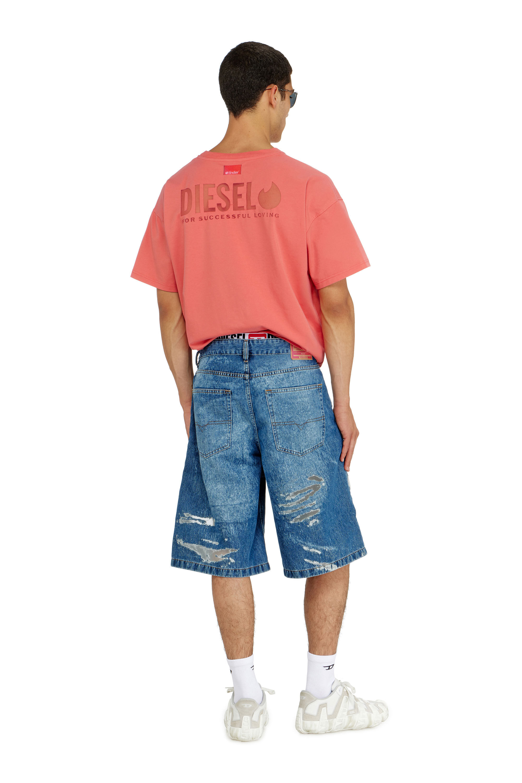 Diesel - PR-T-NORM-CHITIND-R, T-shirt con logo posteriore trasparente Unisex in Rosso - 1
