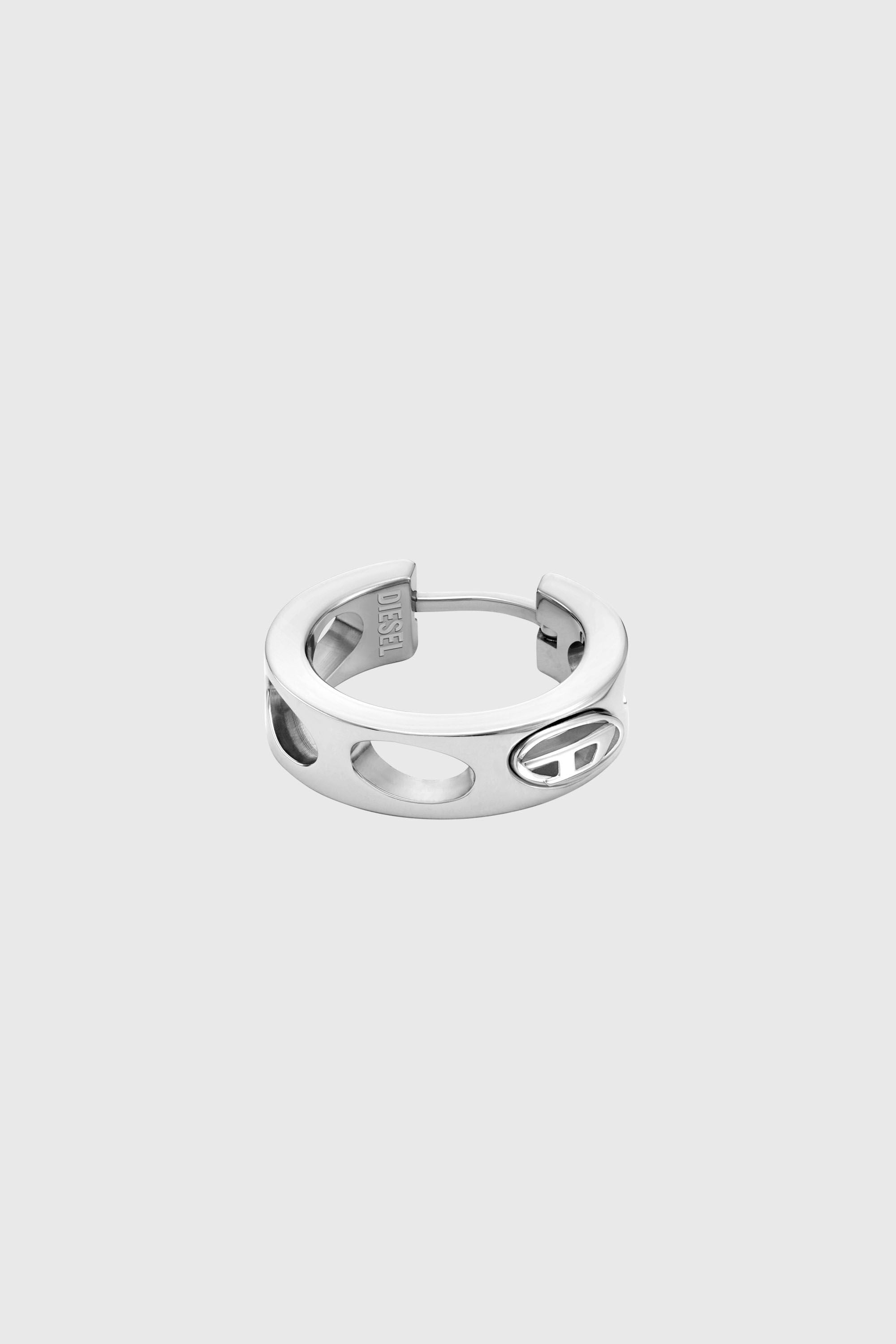 Diesel - DX166440 JEWELLERY, Orecchino a cerchio in acciaio inox Unisex in Argento - 3