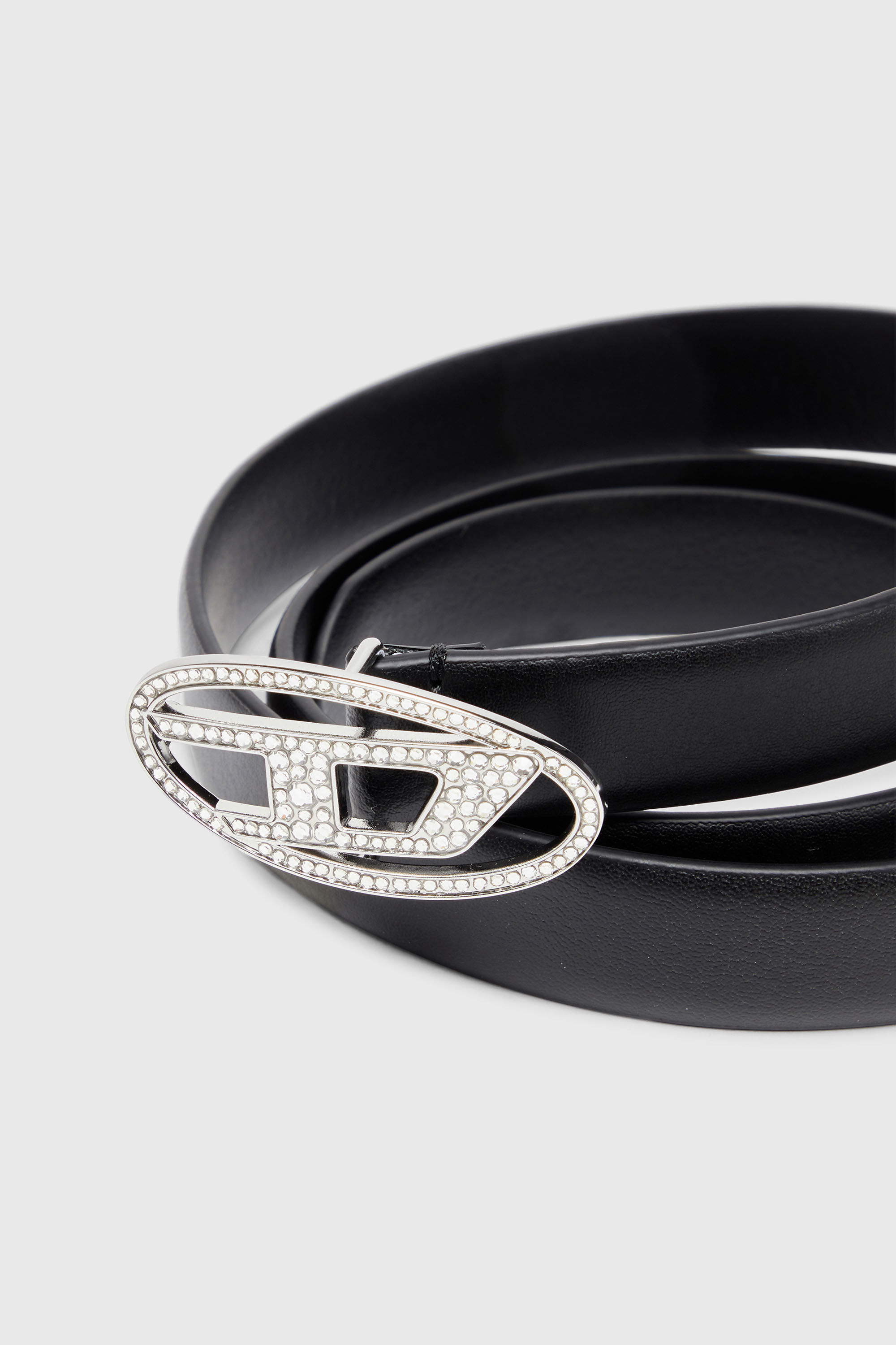 Diesel - B-1DR STRASS 20, Cintura 1.9 cm sottile con fibbia gioiello Donna in Nero - 3