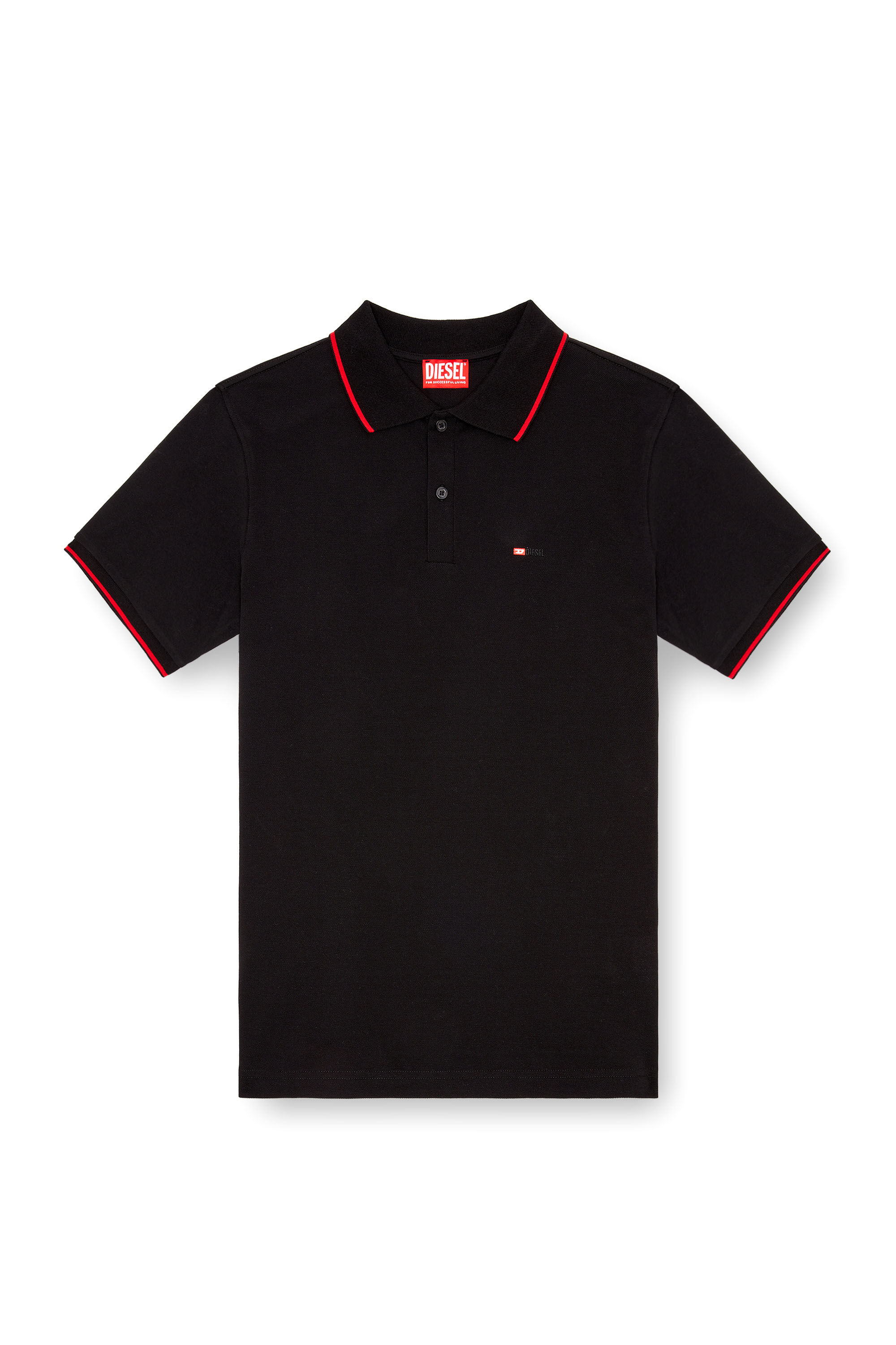 Camicia polo con micro ricamo Diesel Uomo Nero Diesel