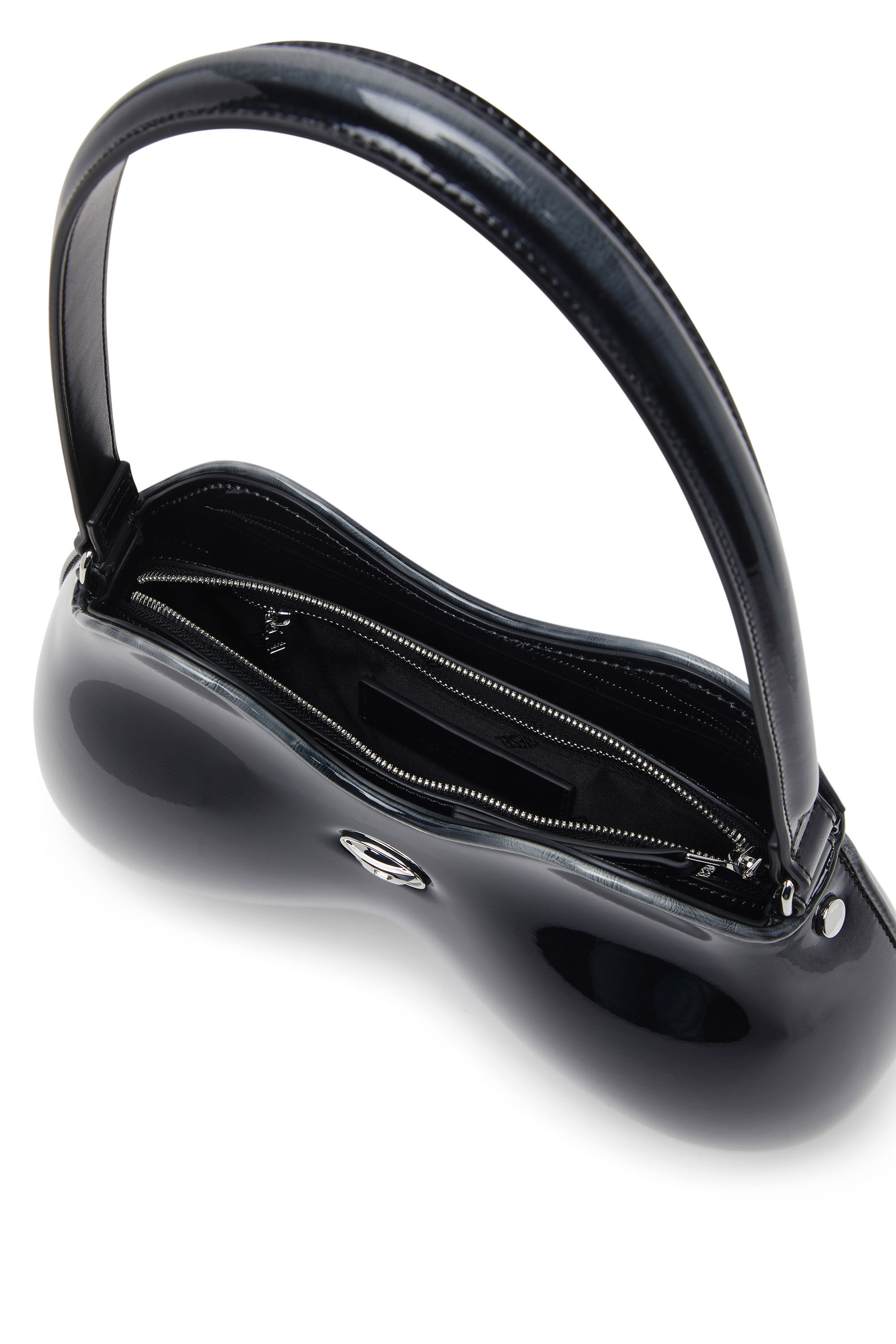Diesel - DOUBLE-D SHOULDER, Double-D-Borsa rigida in PU bicolore Donna in Nero - 5