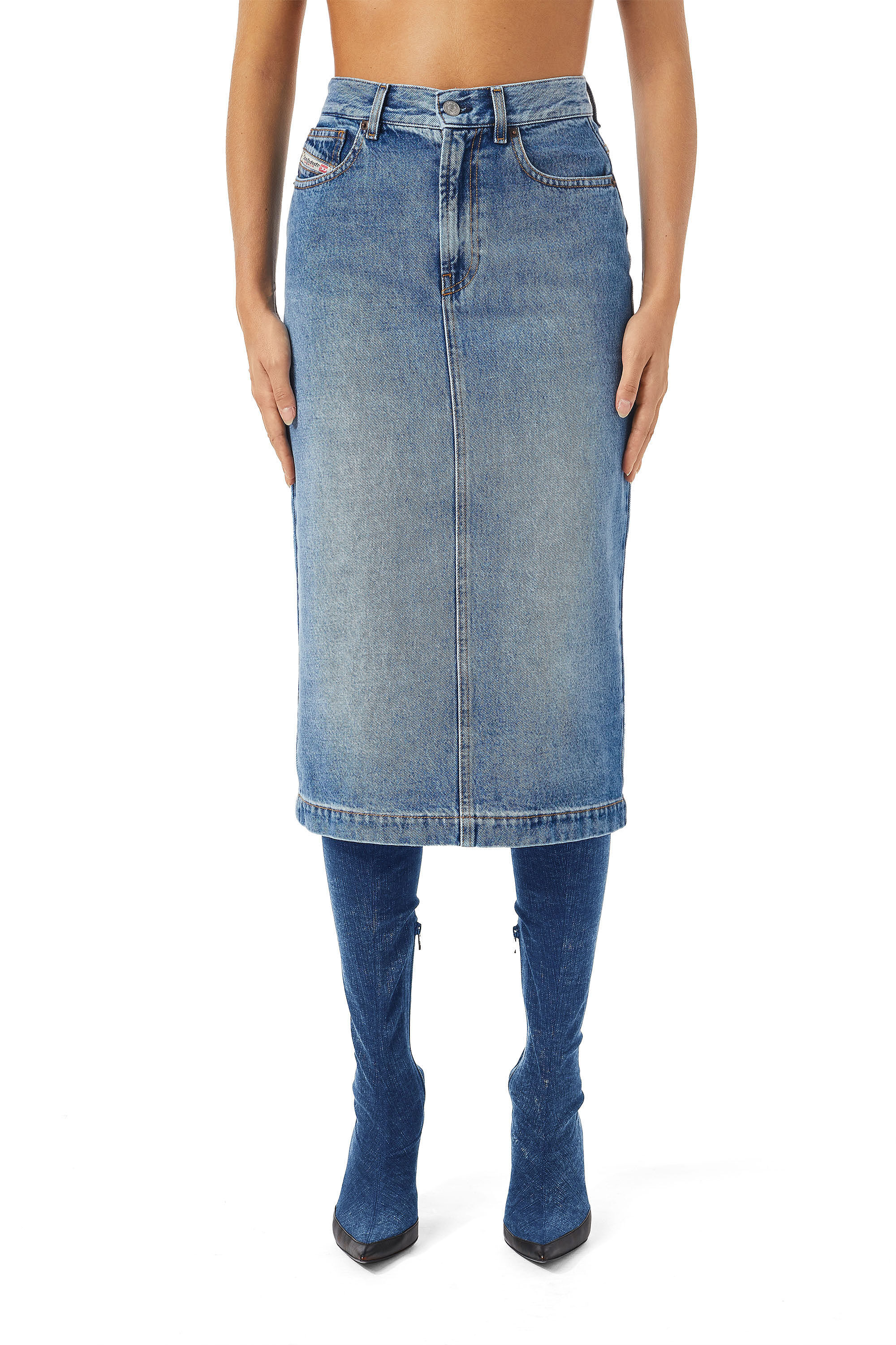 DE-RONNY Donna: Gonna a tubino sostenibile in denim | Diesel Library